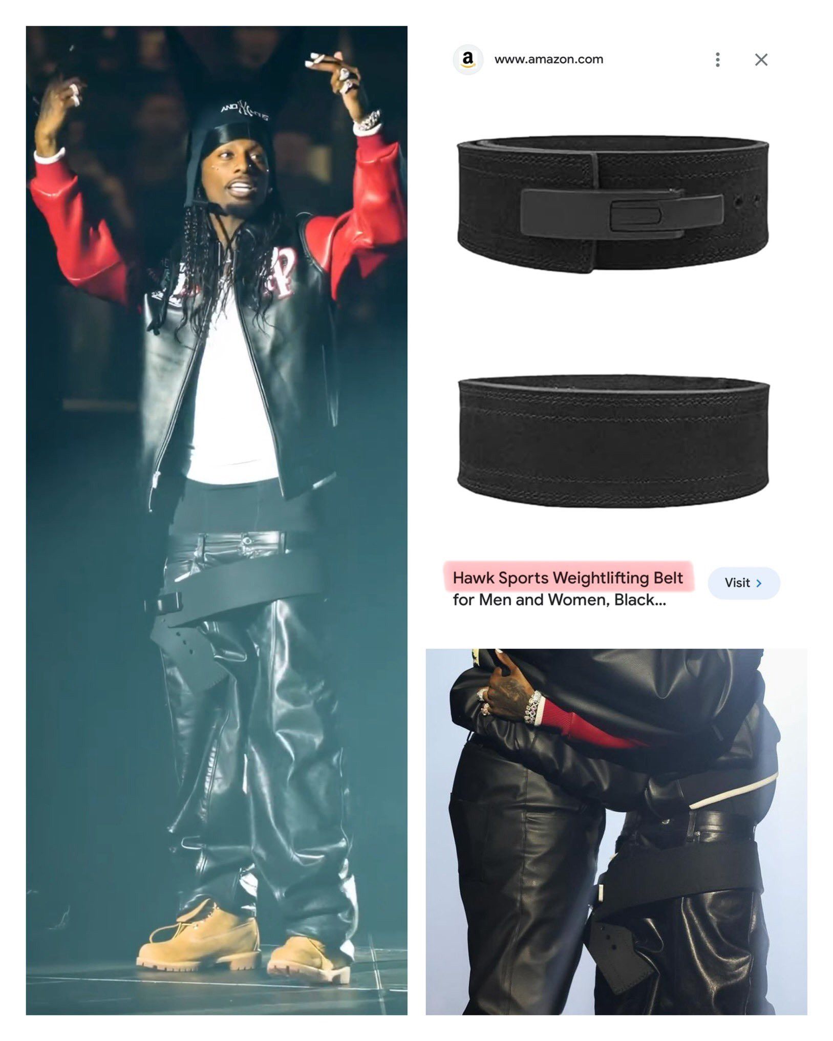 Hysteric Glamour VINTAGE BALENCIAGA STLYE CARTI ARCHIVE DRIP BIG LEATHER BELT Size ONE SIZE - 6 Thumbnail