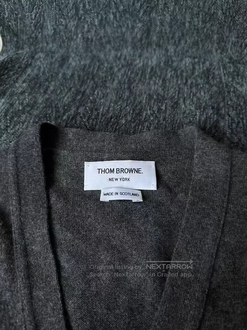 Thom Browne Thom Browne Medium Gray Cashmere Cardigan Size US XL / EU 56 / 4 - 3 Thumbnail