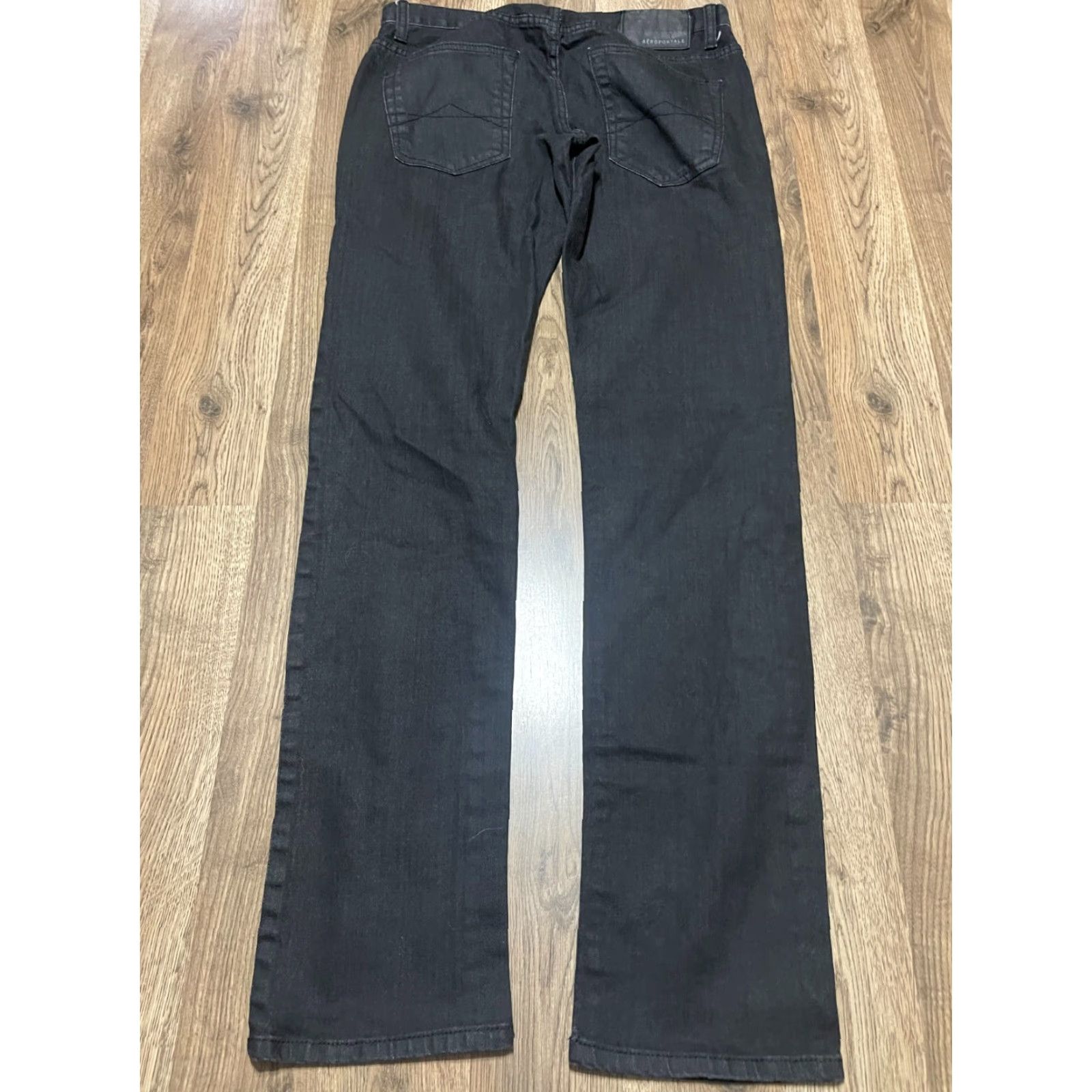 Aeropostale AeroPostale Jeans Men 30/34 Black Denim Bowery Slim Straight Jeans Slim Regular Inseam 34 Mens Size US 30 / EU 46 - 2 Thumbnail