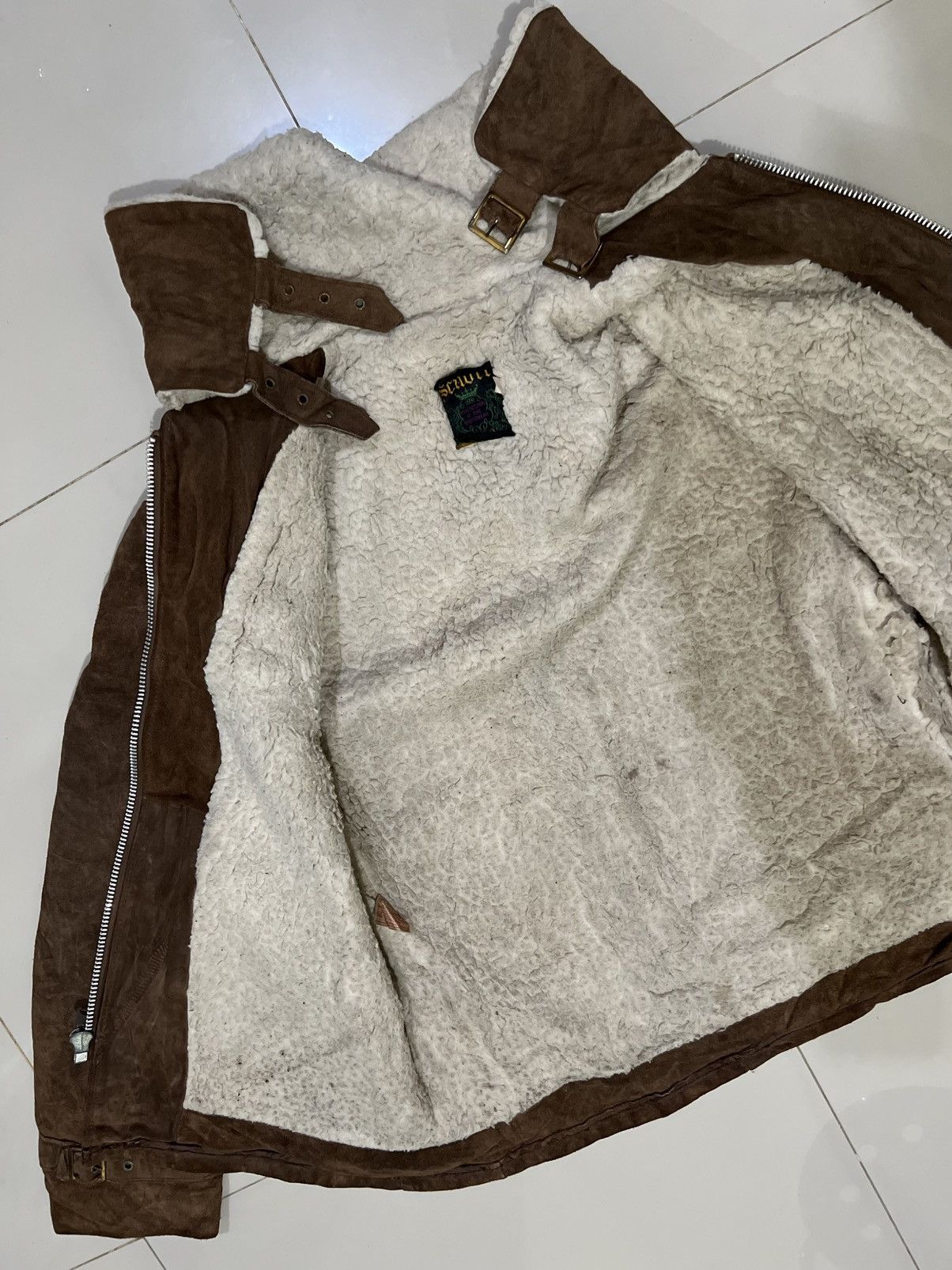 Schott 70s Schott Aviator Shearling Sherpa Leather Jacket Size US L / EU 52-54 / 3 - 8 Thumbnail