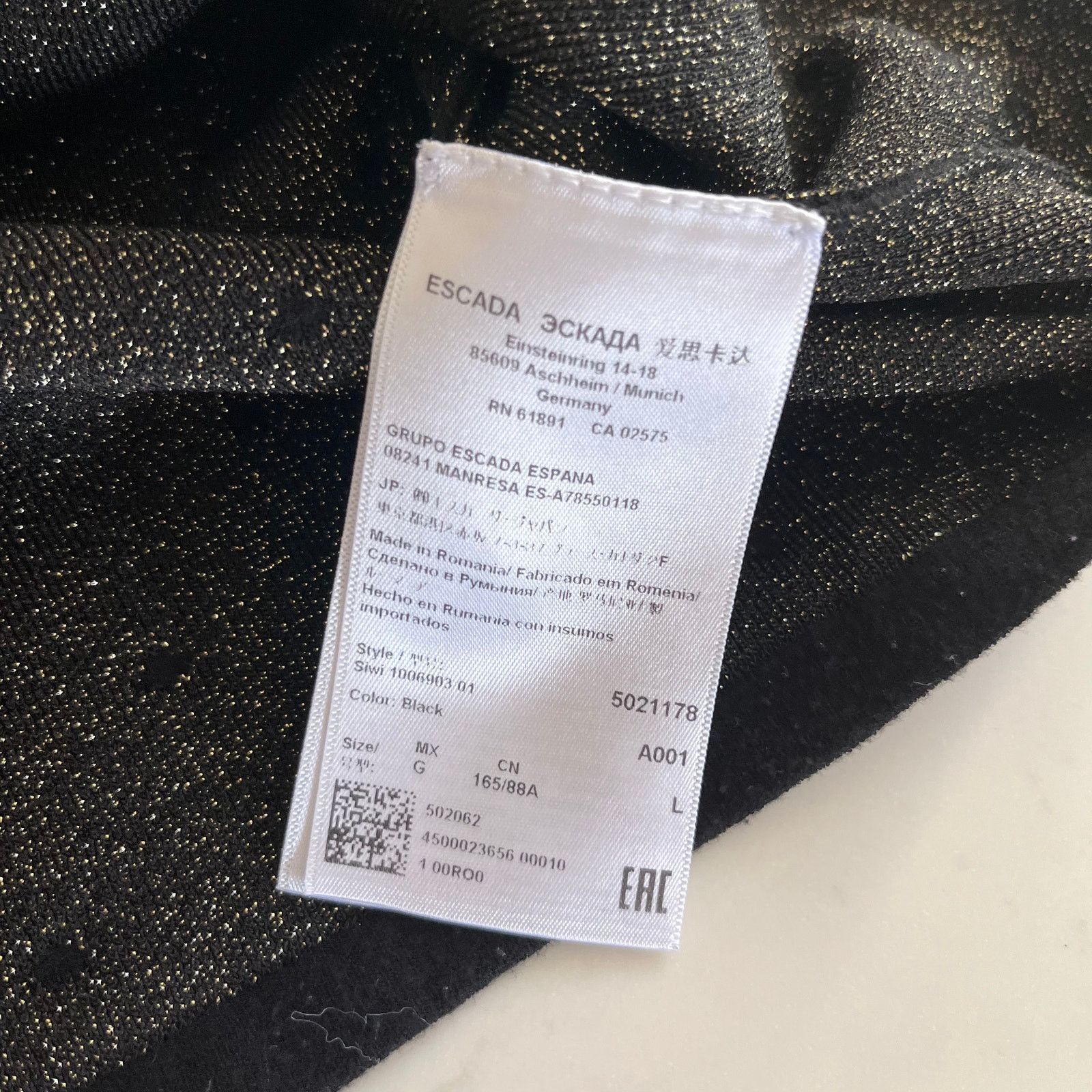Escada Escada black gold dot knit short sleeve sweater size Large Size L / US 10 / IT 46 - 7 Thumbnail