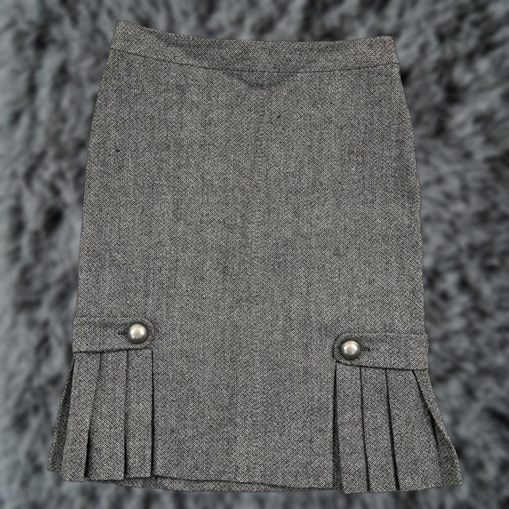 Banana Republic VINTAGE Banana Republic Pencil Skirt Wool Lined Gray 0 90s Preppy Knee Length Women Dress Sheath Business Workwear Size 25" / US 0 / IT 36 - 1 Thumbnail
