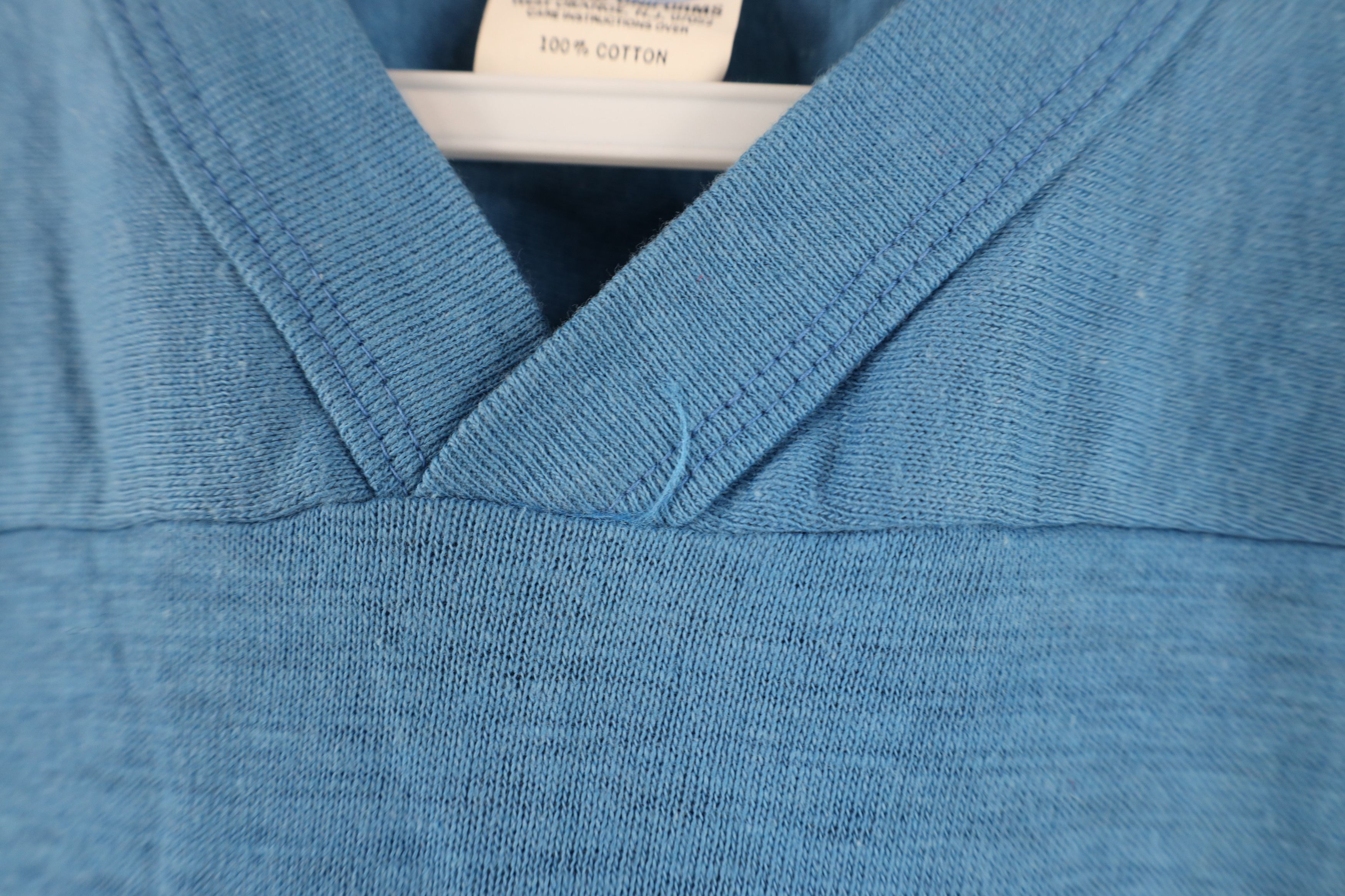 Vintage Vintage 60s 70s Cotton Knit Football Jersey T-Shirt Blue USA Size US S / EU 44-46 / 1 - 4 Thumbnail