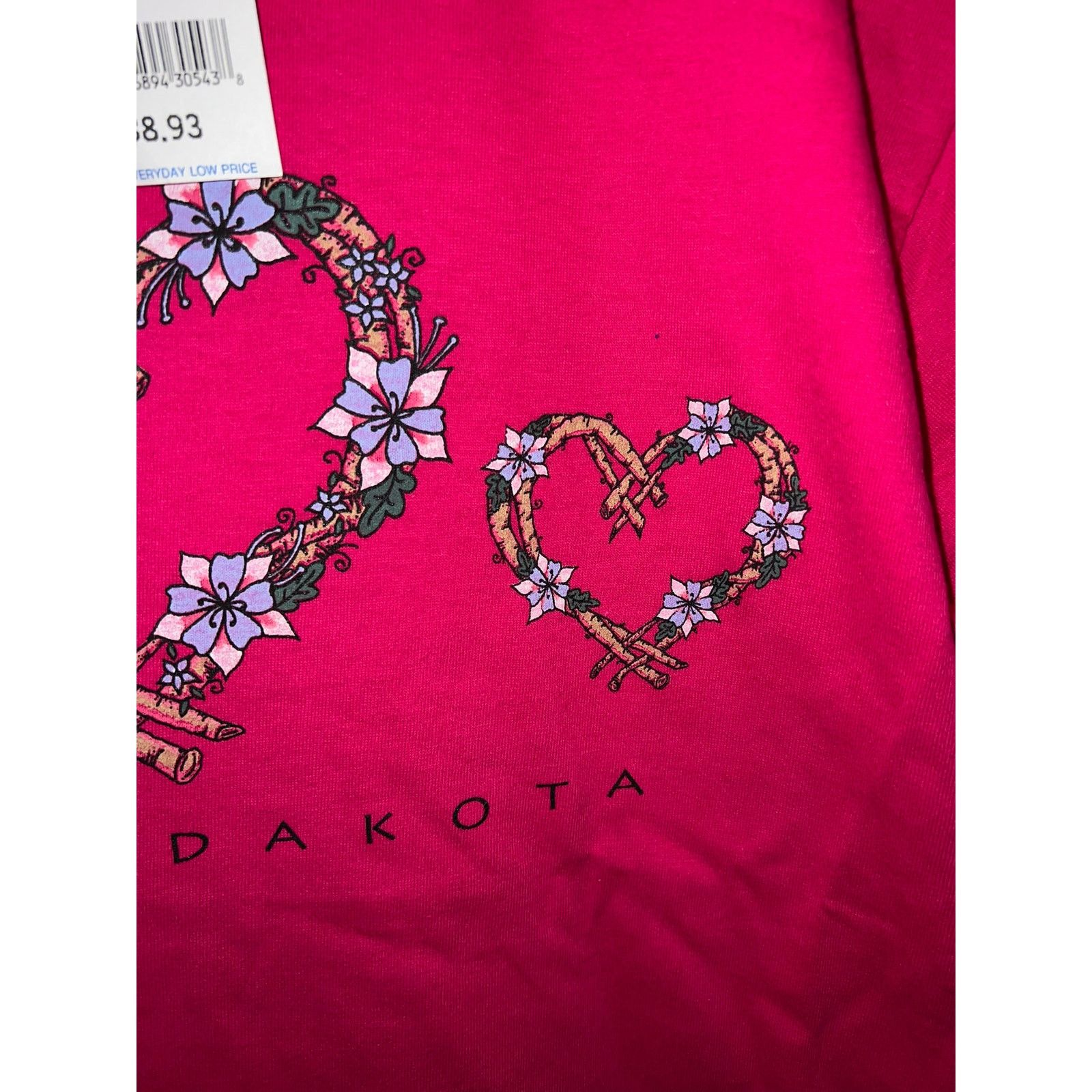 Jerzees Vintage North Dakota State Shirt Heart Pink Tee VTG 90s M Size US M / EU 48-50 / 2 - 4 Thumbnail