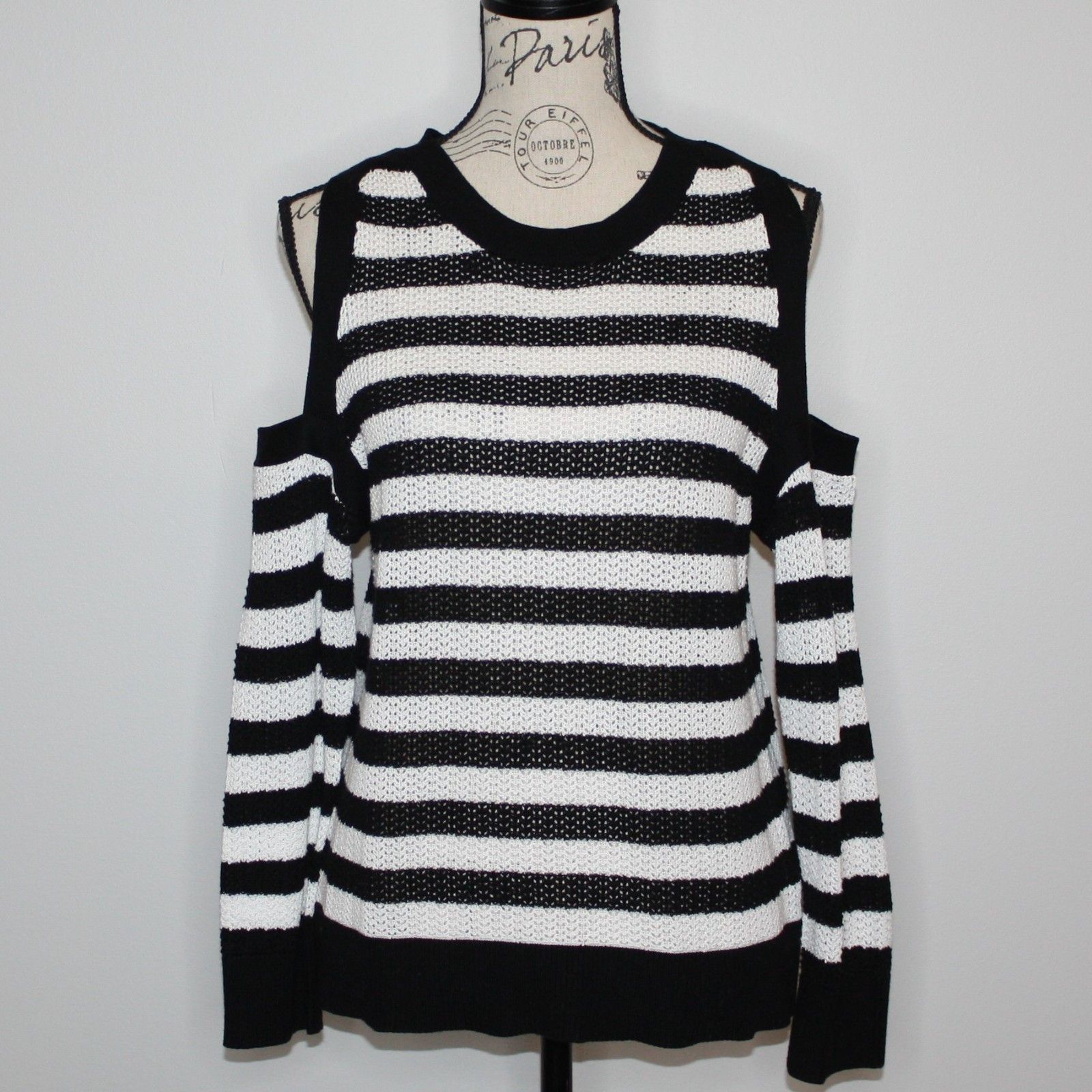 Rag & Bone Tracey Cold-Shoulder Striped Sweater NWOT $231 Size M / US 6-8 / IT 42-44 - 13 Thumbnail