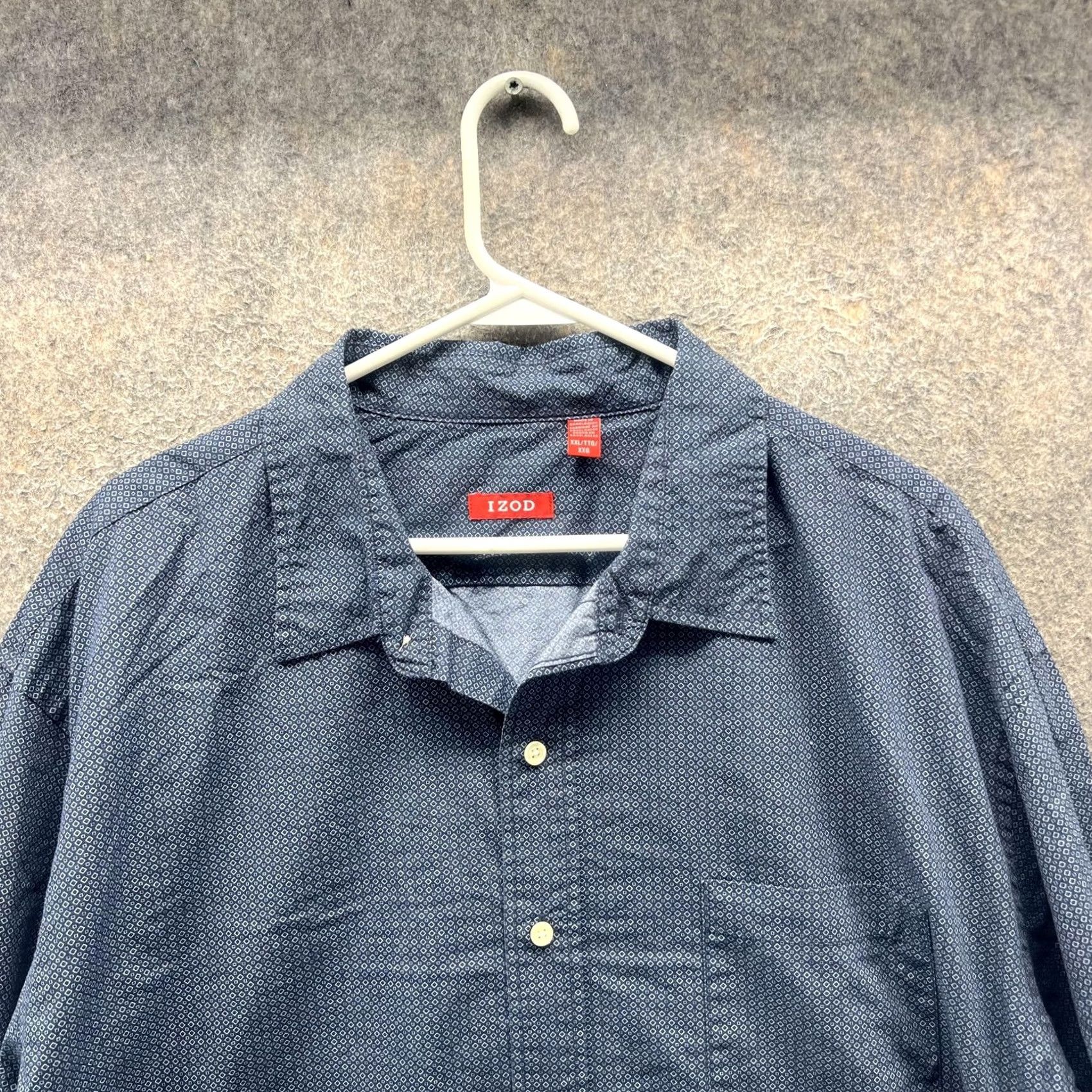 Izod IZOD Shirt Mens 2XL Blue Geometric Long Sleeve Button Front Pocket NEW Woven Size US XXL / EU 58 / 5 - 4 Thumbnail
