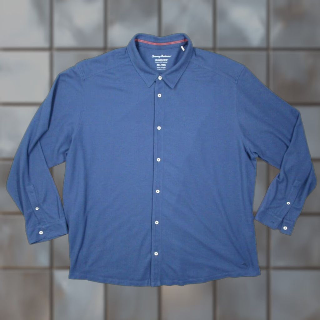 Tommy Bahama Tommy Bahama Shirt Mens 2XL XXL Blue Button Up Island Zone Pima Cotton Marlin Size US XXL / EU 58 / 5 - 1 Thumbnail