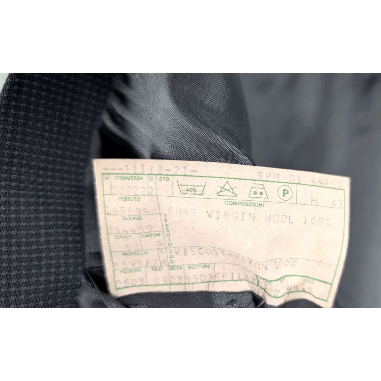 Giorgio Armani VINTAGE Mani Giorgio Armani Sport Coat Blazer 44R Virgin Wool Micro Check Charcoal Gray Men Size 44R - 4 Thumbnail