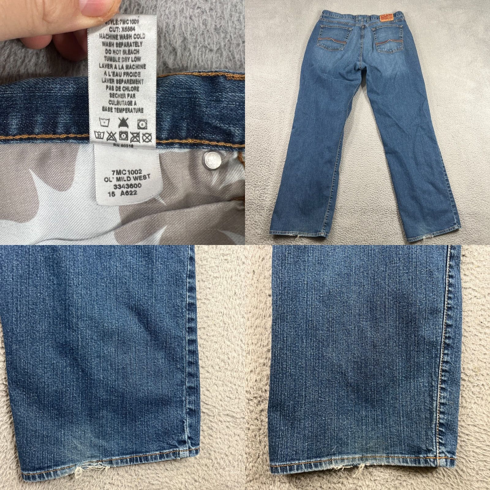 Lucky Brand VINTAGE Lucky Brand Jeans Mens 38 Classic Fit Cotton Denim Blue 5-Pocket Design Inseam 34 Slim Straight Rise Mid Regular Mens Jeans Size US 38 / EU 54 - 8 Thumbnail