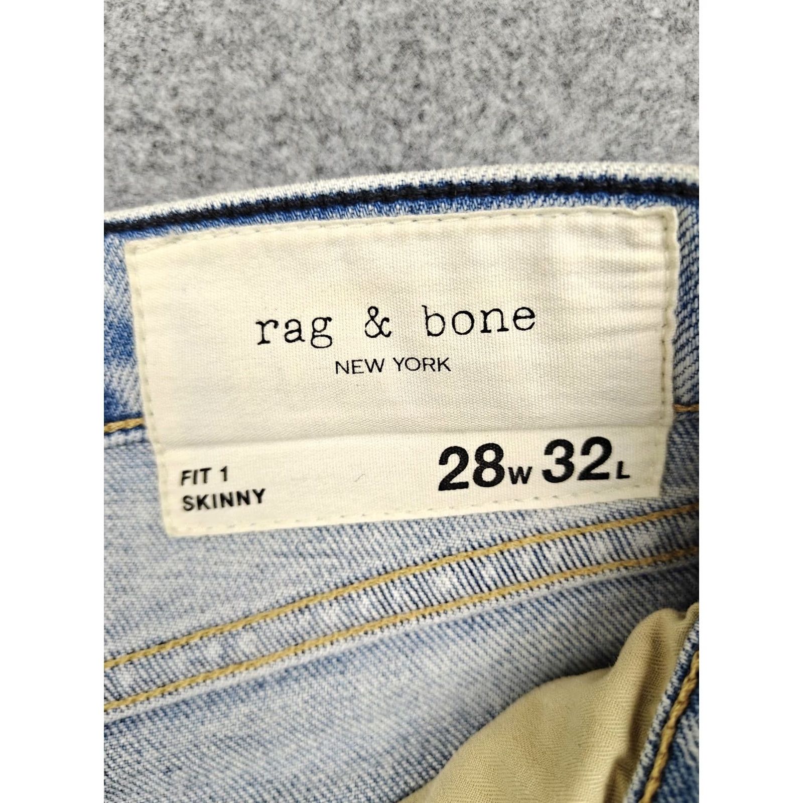 Rag & Bone Rag & Bone Jeans Mens 28x32 Light Wash Fit 1 Skinny Stretch Denim Pants Size US 28 / EU 44 - 3 Thumbnail