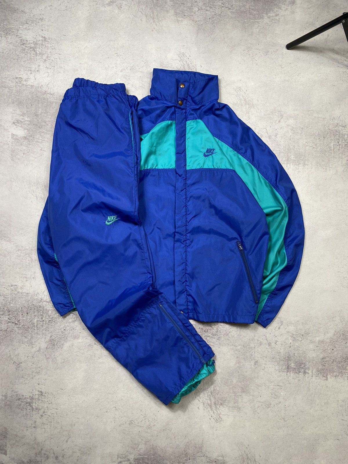 image of Nike 80's Nylon Tracksuit Pants And Jacket in Blue, Men's (Size Medium)
