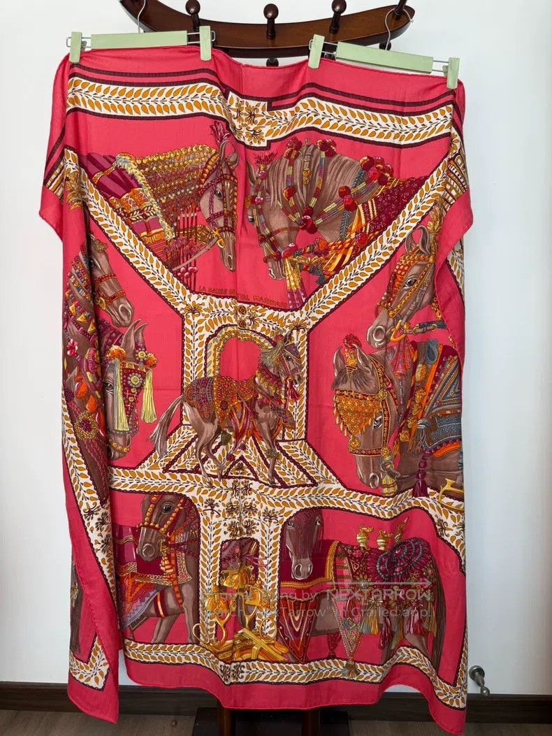 Hermes Hermes size 140*140 Stole Shawl, Size 140*140, Cashmere and Size ONE SIZE - 2 Thumbnail