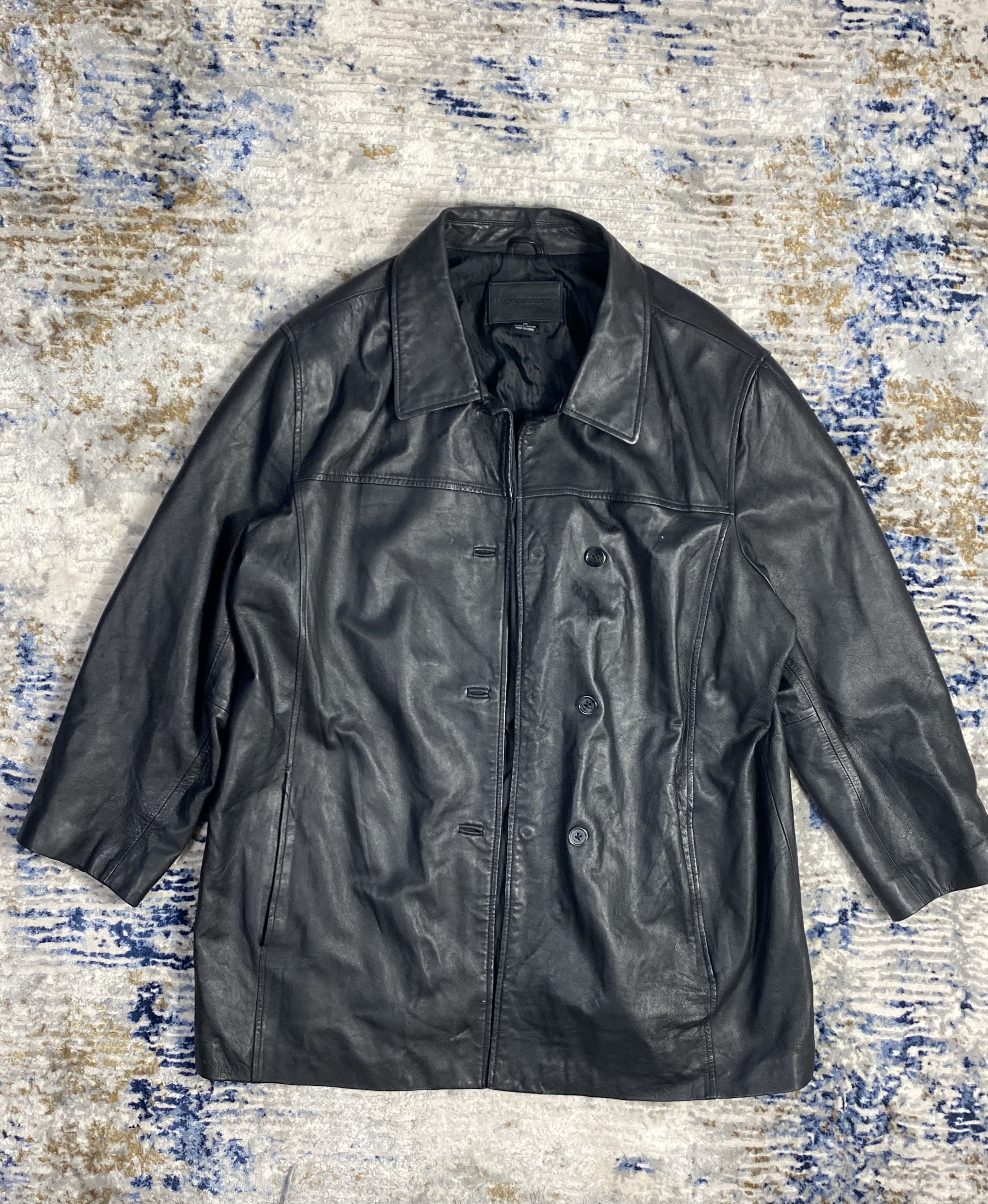 Pre-owned Leather X Vintage Long Leather Coat In Black