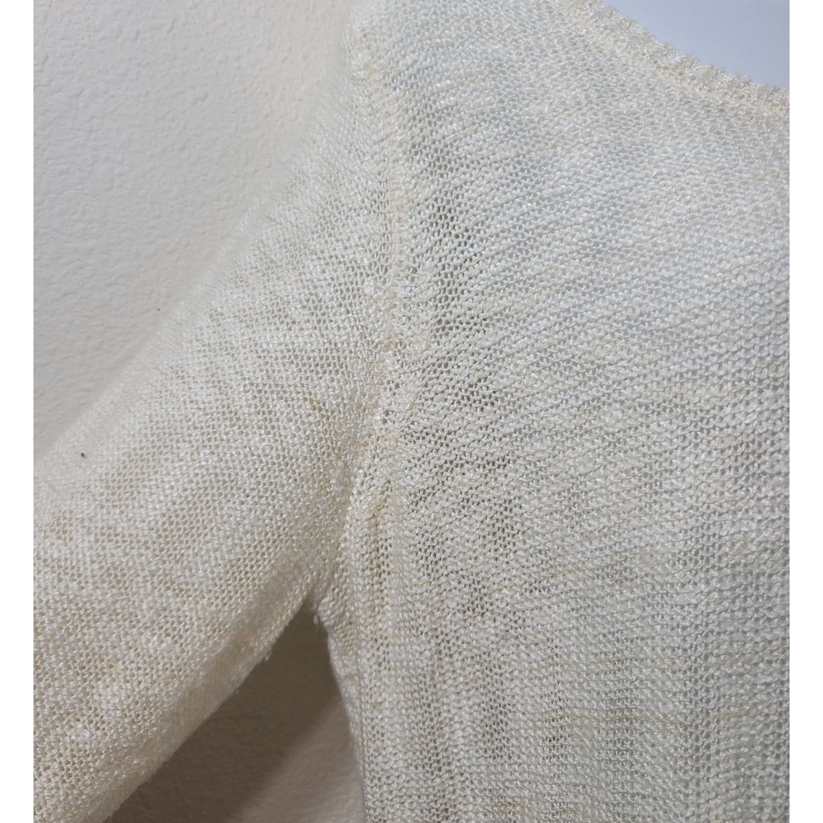 Other Dressbarn Cream Loose Knit Layered Lace Hem Top 1X Plus Size XL / US 12-14 / IT 48-50 - 3 Thumbnail