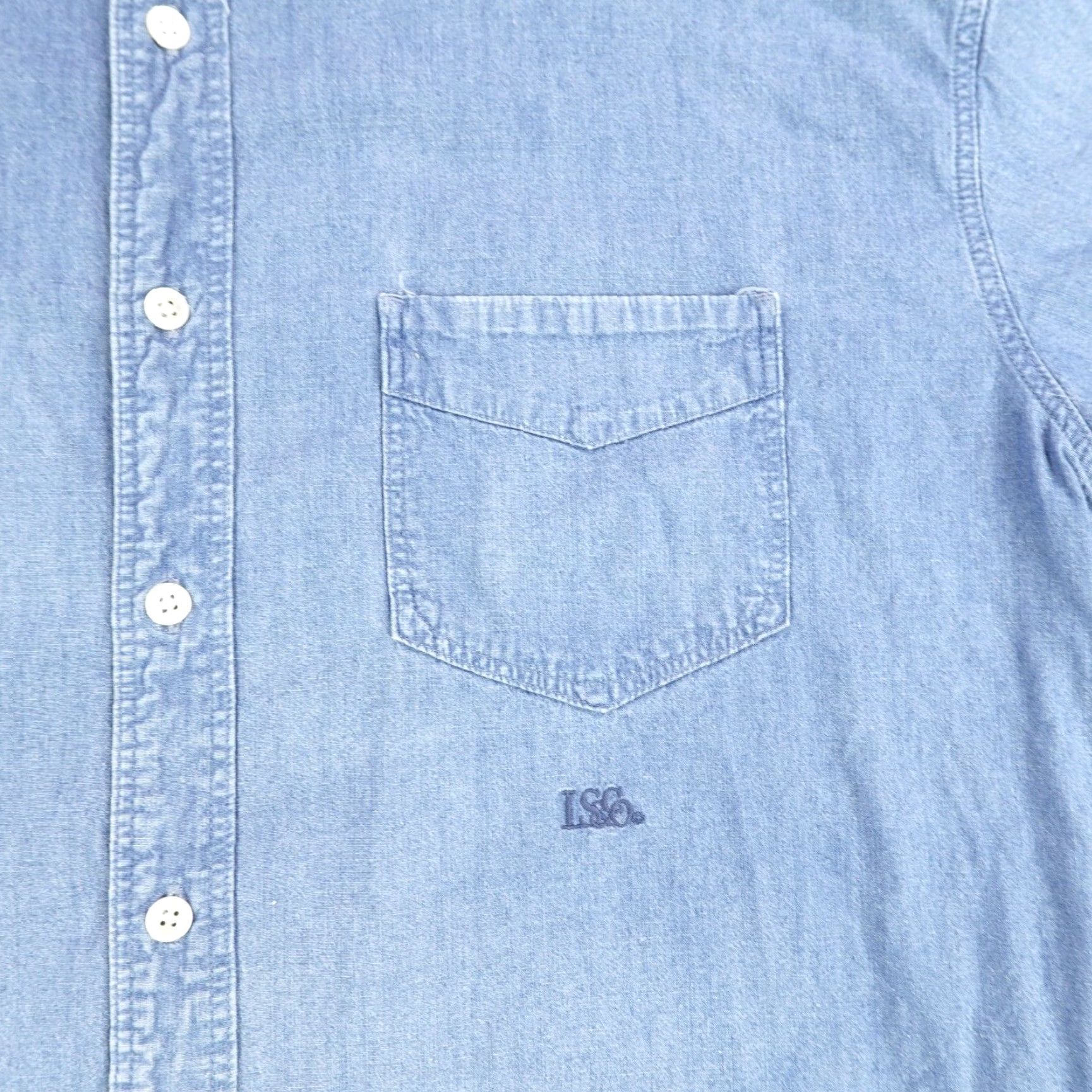 Levi's VINTAGE Levi's Shirt Mens M Blue Chambray Button-Up Workwear Embroidered Oversized Pockets 90s Mens Size US M / EU 48-50 / 2 - 3 Thumbnail