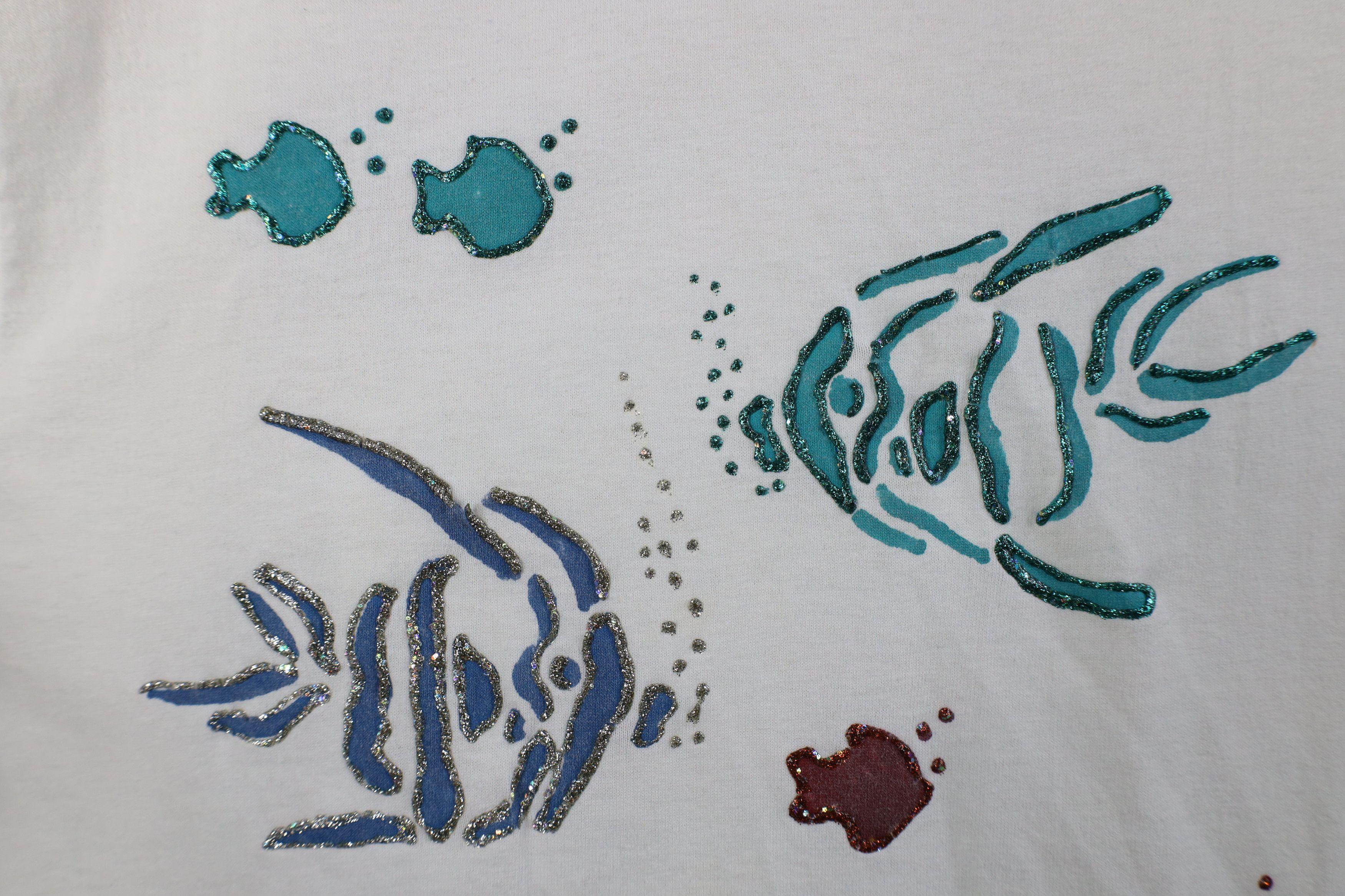 Vintage Vintage 90s Streetwear Glitter Glue Florida Fish T-Shirt USA Size L / US 10 / IT 46 - 5 Thumbnail