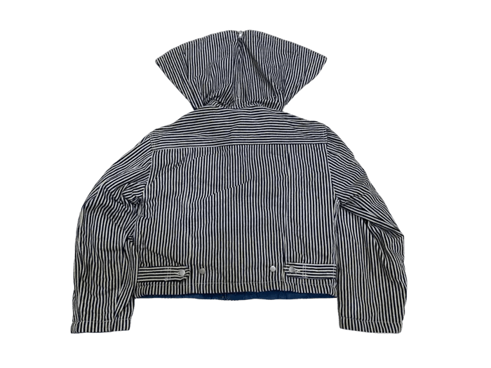 Issey Miyake Achieve 1988 Issey Miyake Hikory Hoodie Flap Jacket Size US S / EU 44-46 / 1 - 5 Thumbnail