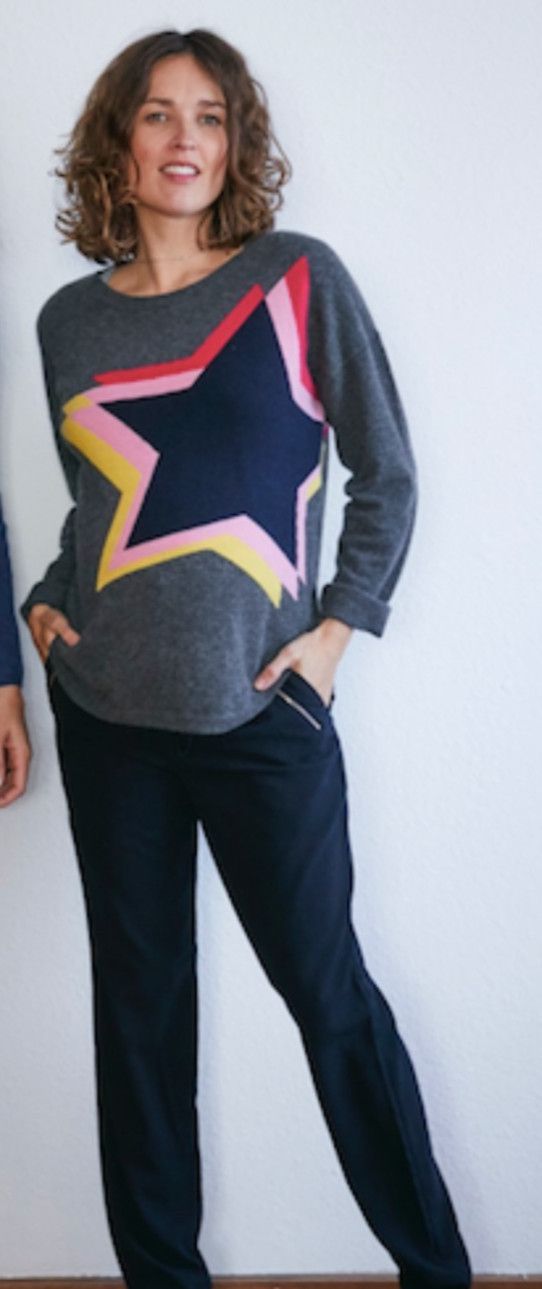 Other WYSE London Gray Cashmere sweater With Stars, Size 1 Size L / US 10 / IT 46 - 12 Thumbnail