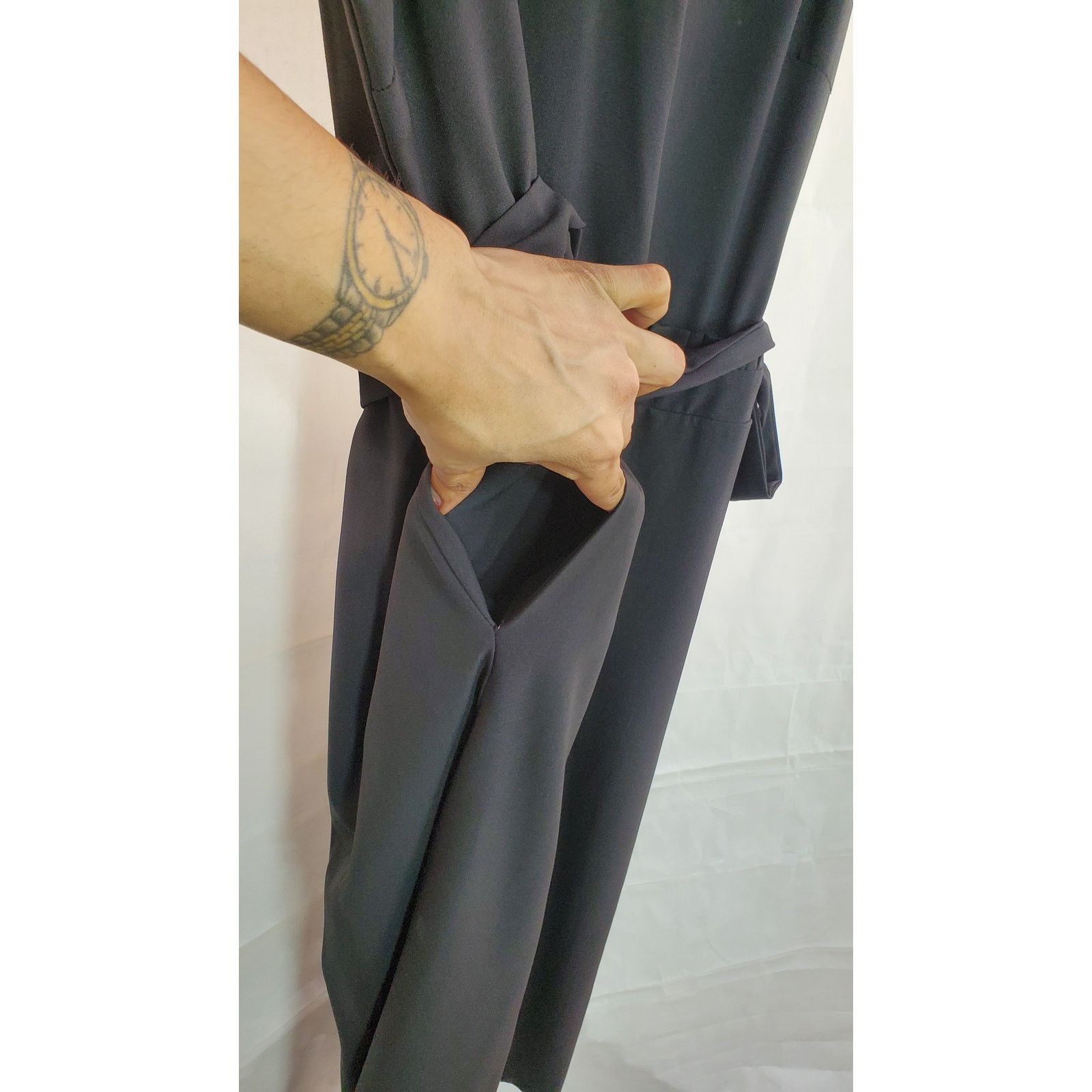 Other ECI New York Black Tie Waist Wide Leg Jumpsuit Size 2X Size 40" / US 18 - 7 Thumbnail