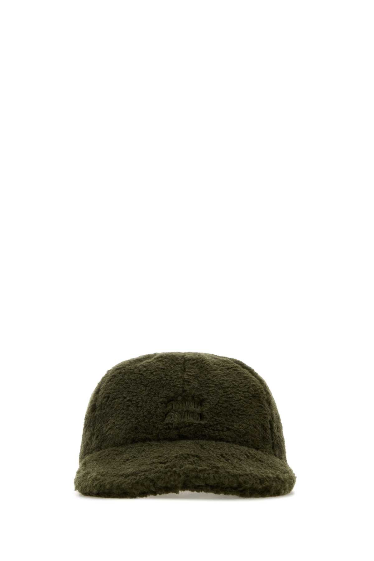 Miu Miu Olive Green Pile Baseball Cap Size ONE SIZE - 1 Thumbnail
