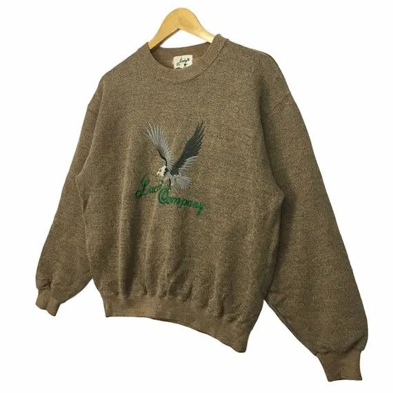 Vintage Vtg 90' LUCKY COMPANY AMERICA Eagle Embroidery Sweatshirt Size US L / EU 52-54 / 3 - 4 Thumbnail