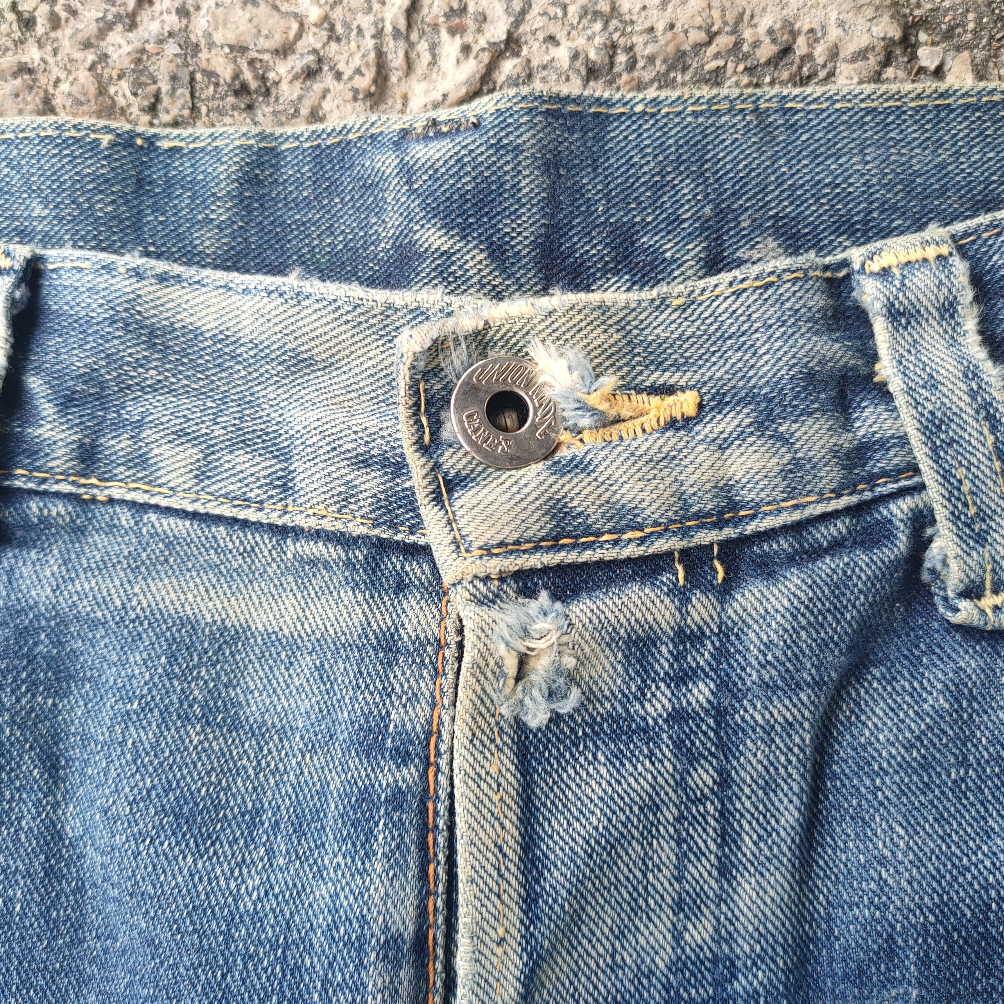 Union LA VINTAGE UNION MADE SELVEDGE FADED RIPPED JEANS DENIM PANTS Size US 34 / EU 50 - 6 Thumbnail