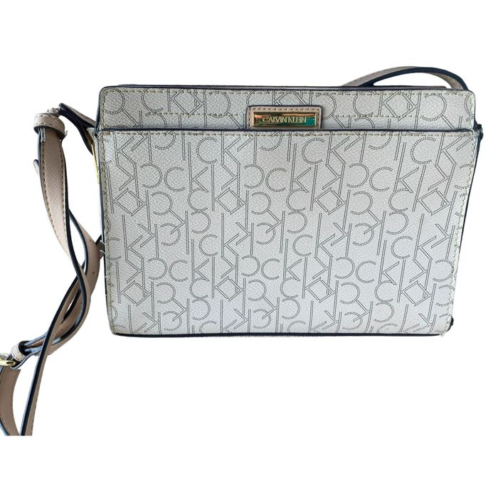 Calvin Klein Calvin Klein off white and tan logo crossbody bag Grailed