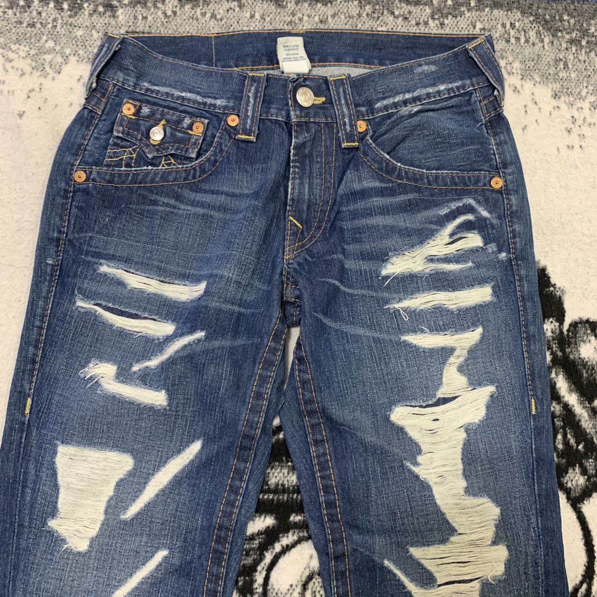 True Religion True Religion Section Joey Leather Distressed Bootcut Jeans Size US 31 - 2 Thumbnail