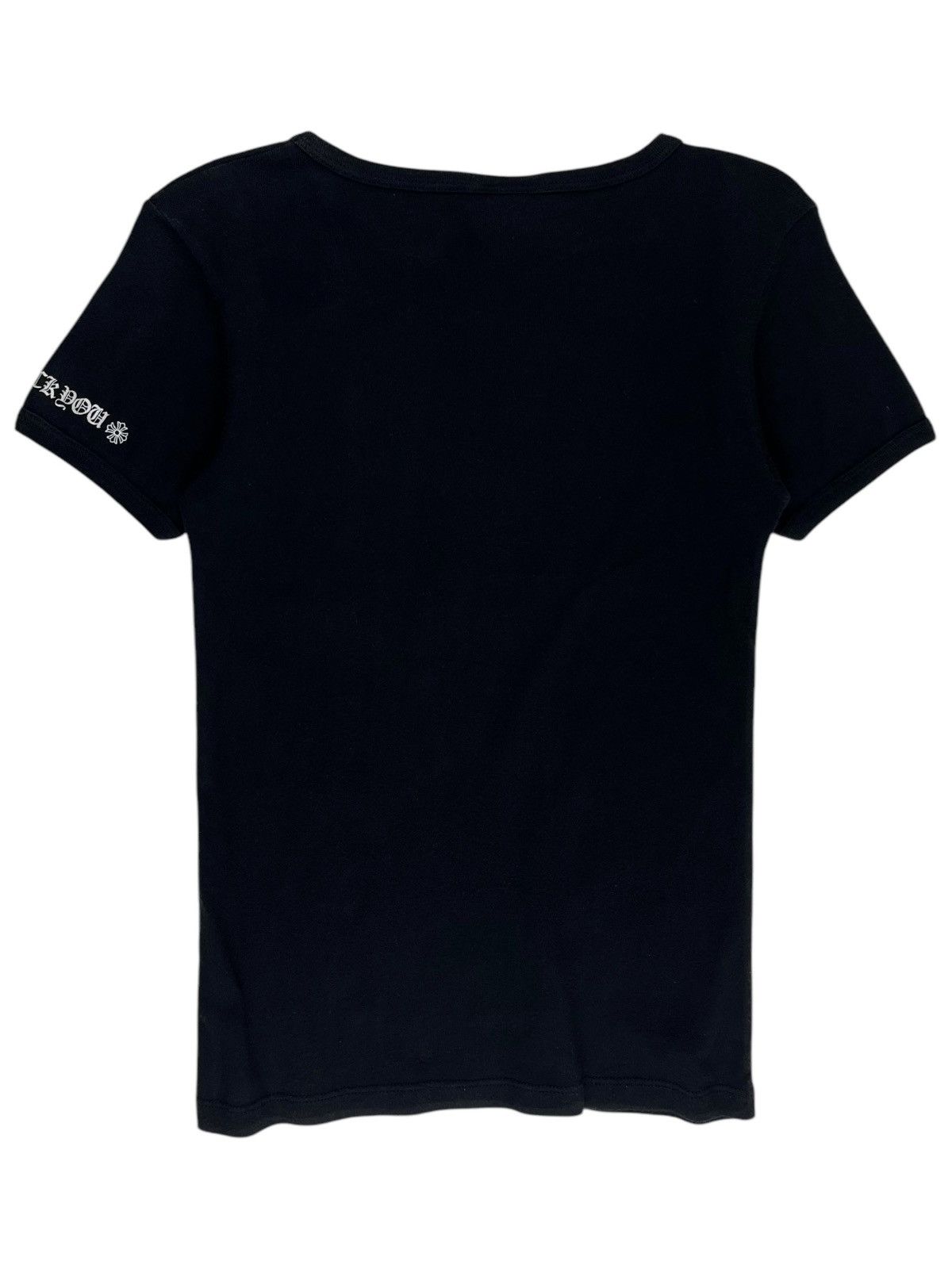Chrome Hearts Chrome Hearts USA Flag Scroll Logo Baby Tee Tshirt Black Size ONE SIZE - 2 Thumbnail