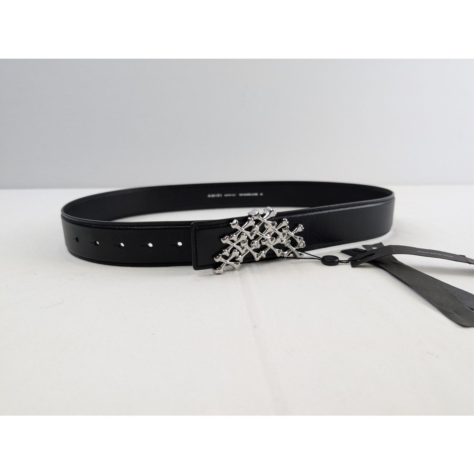 Amiri o1rshd1 Size: 90 / Bones Stacked Belt in Black Size 36 - 6 Thumbnail