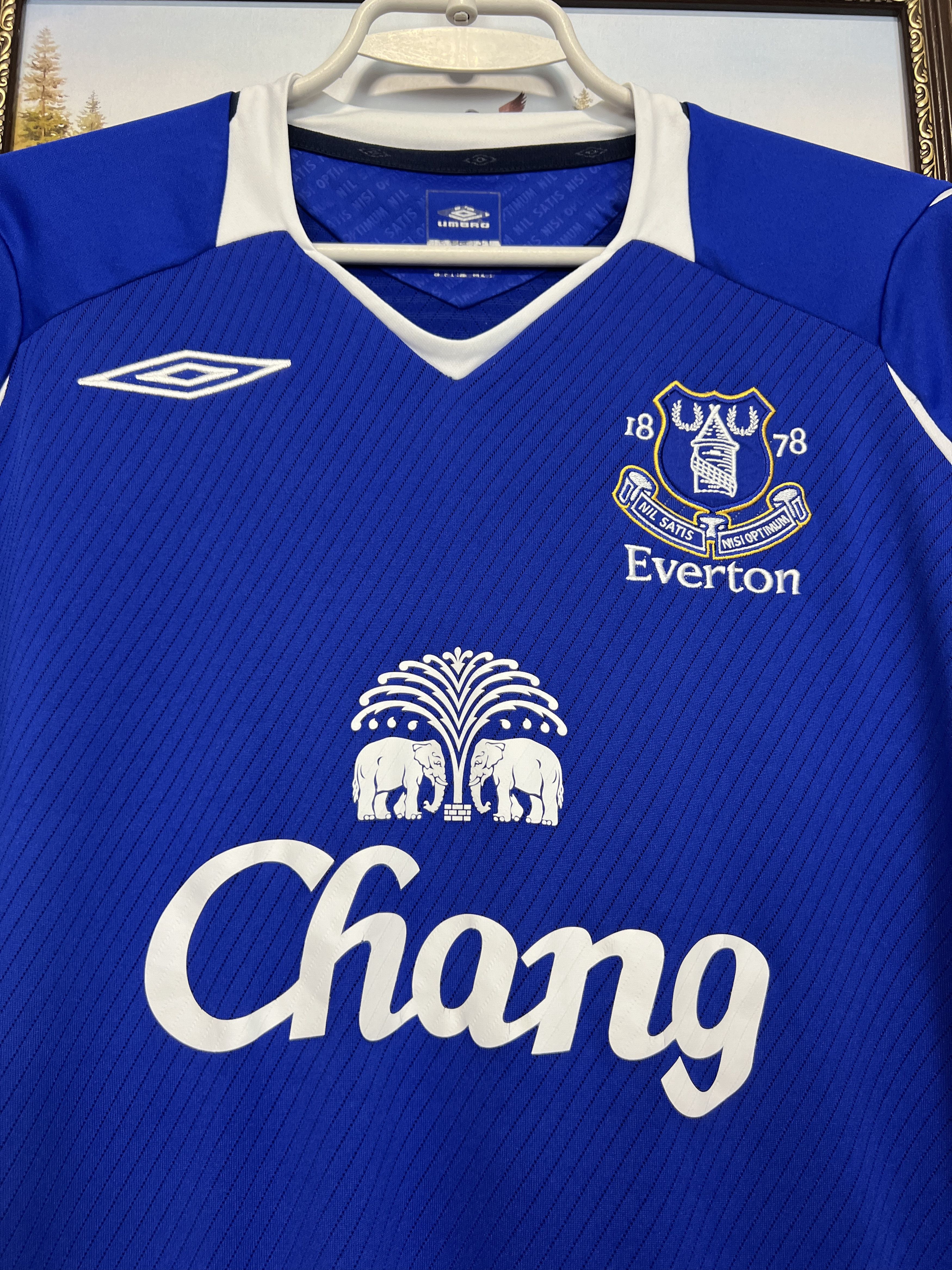 Umbro Everton Home football shirt 2008 Soccer Blue Jersey Trikot Size US L / EU 52-54 / 3 - 3 Thumbnail