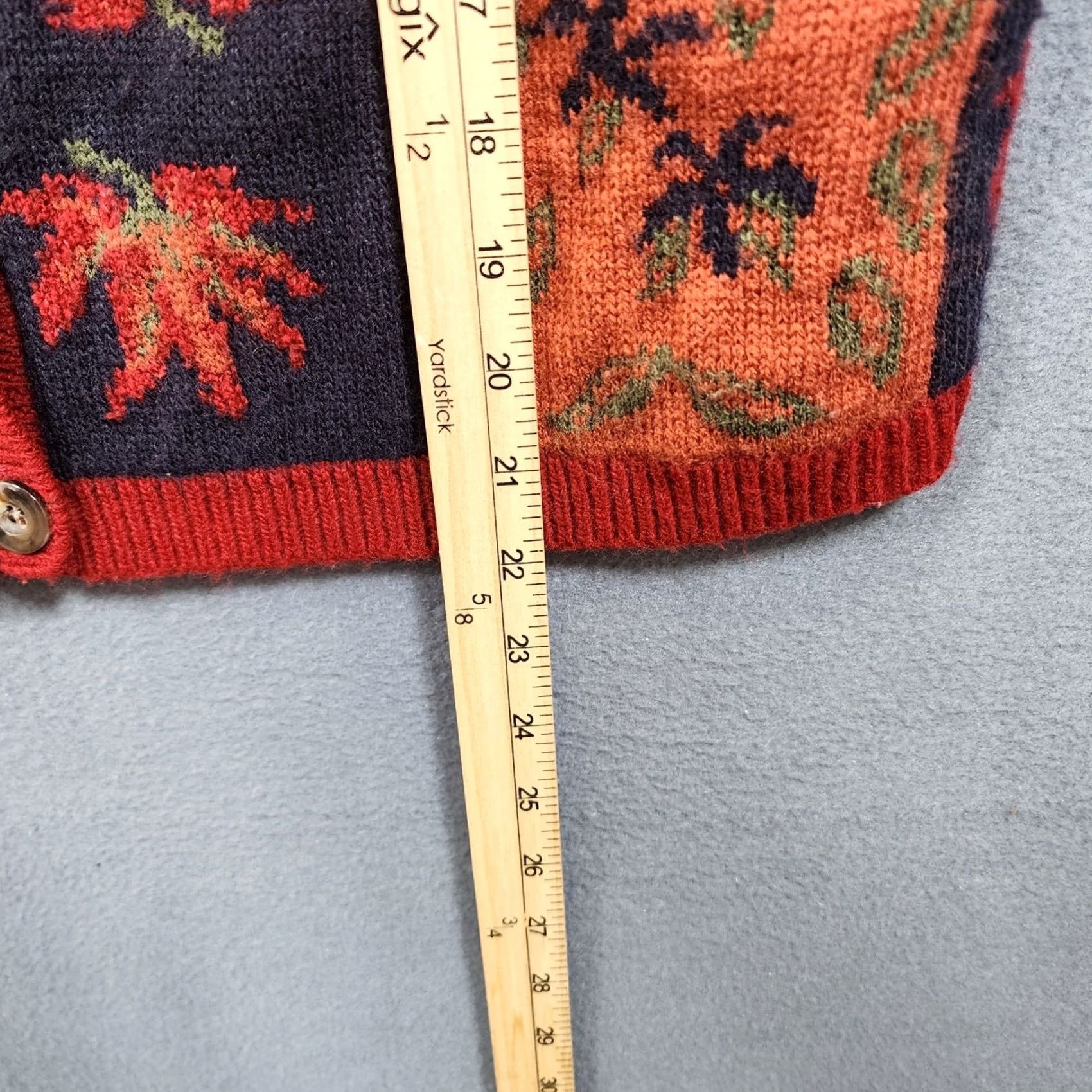 Vintage VINTAGE Norton McNaughton Cardigan Sweater Floral Red Medium Womens Shoulder Pads Classic Size M / US 6-8 / IT 42-44 - 6 Thumbnail
