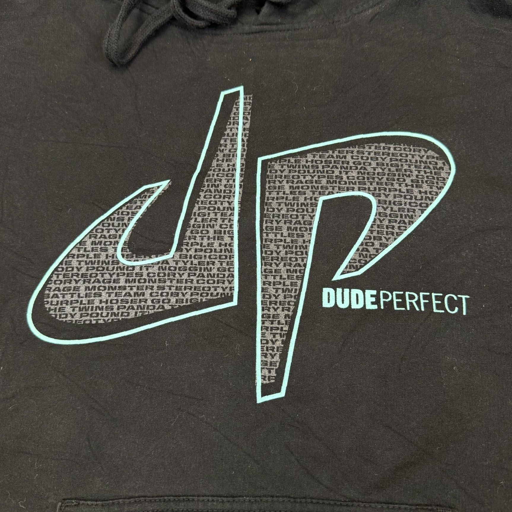 Logo 7 Dude Perfect Hoodie Mens Large Black Pullover Fleece Sweatshirt Graphic Print Logo Hooded Pockets Crew Neck Long Sleeve Size US L / EU 52-54 / 3 - 3 Thumbnail
