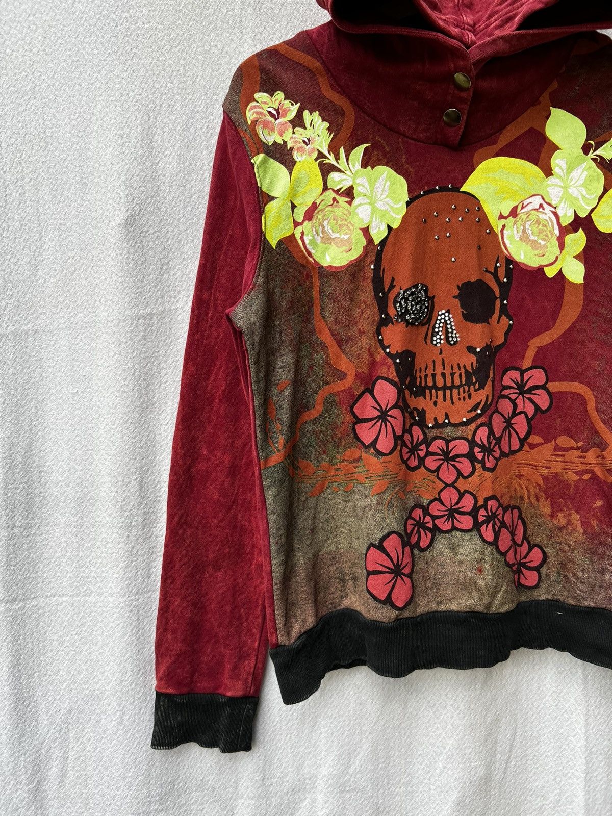 Japanese Hoodie Skull Flowers Ifsixwasnine Lgb