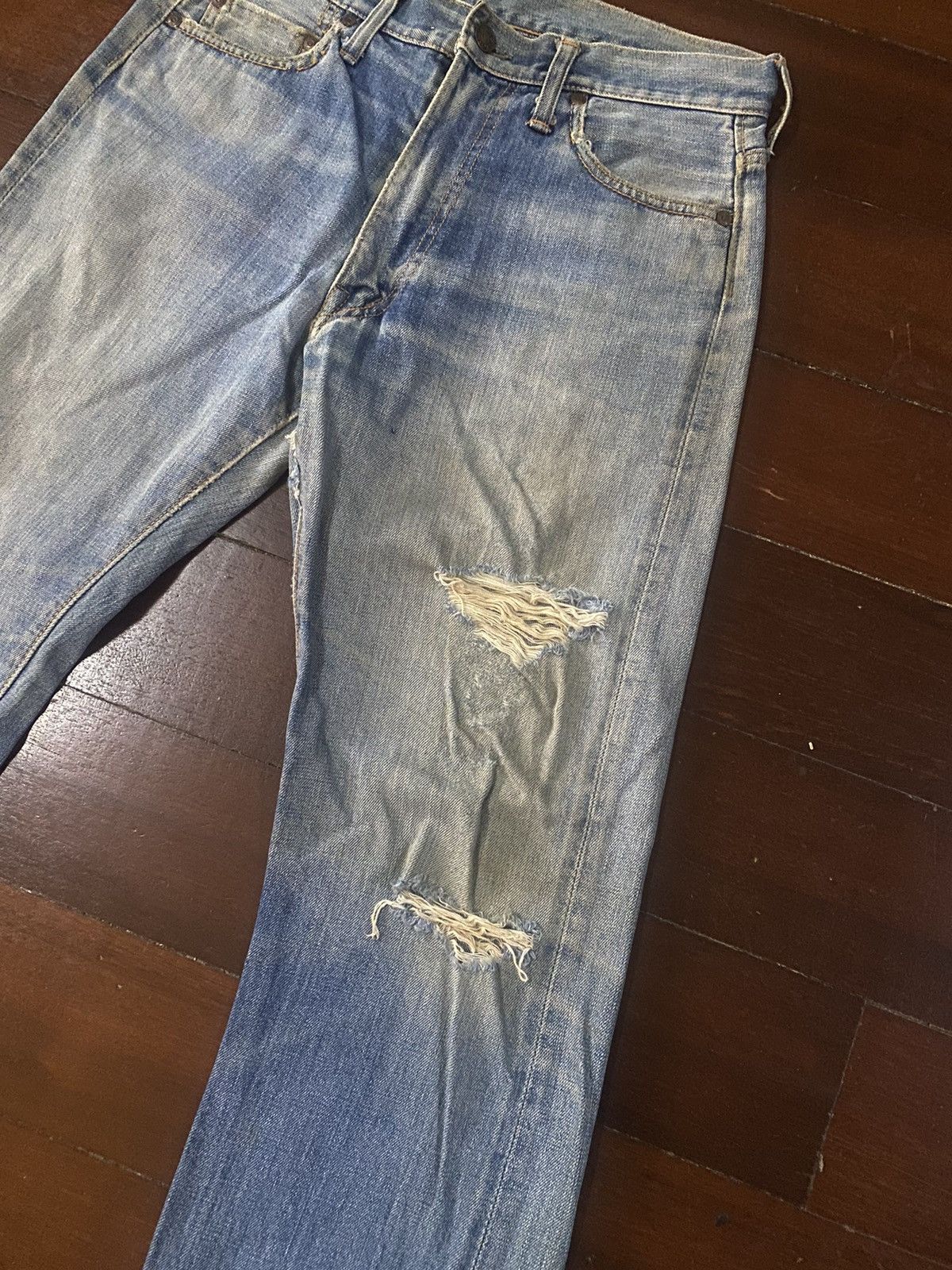 Vintage Fire 🔥 vintage 90s BIG STONE distressed denim rework Size US 32 / EU 48 - 5 Thumbnail