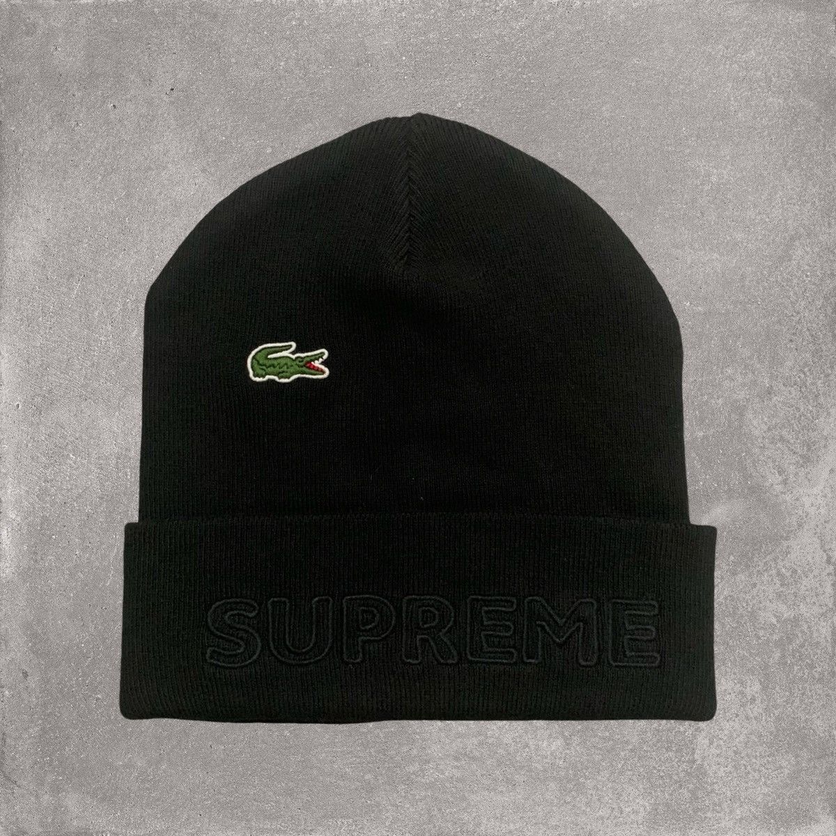 Supreme Supreme Beanie Lacoste Black Hat FW19 2019 | Grailed