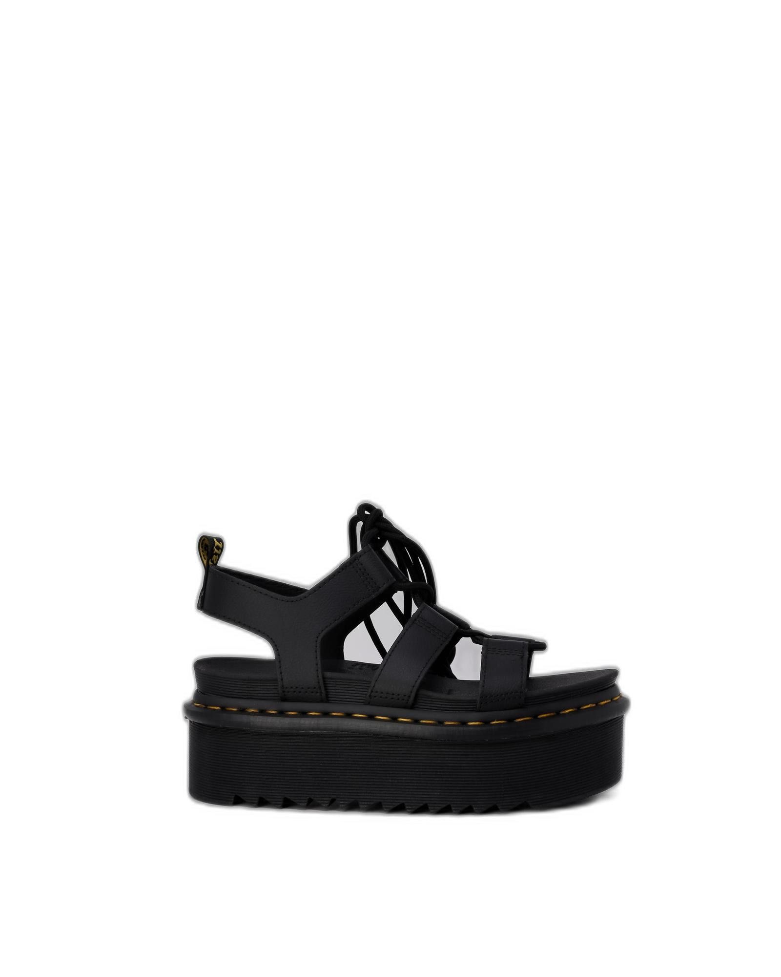 image of Dr Martens Leather Clip Sandals With Rubber Sole in Black, Women's (Size 6)