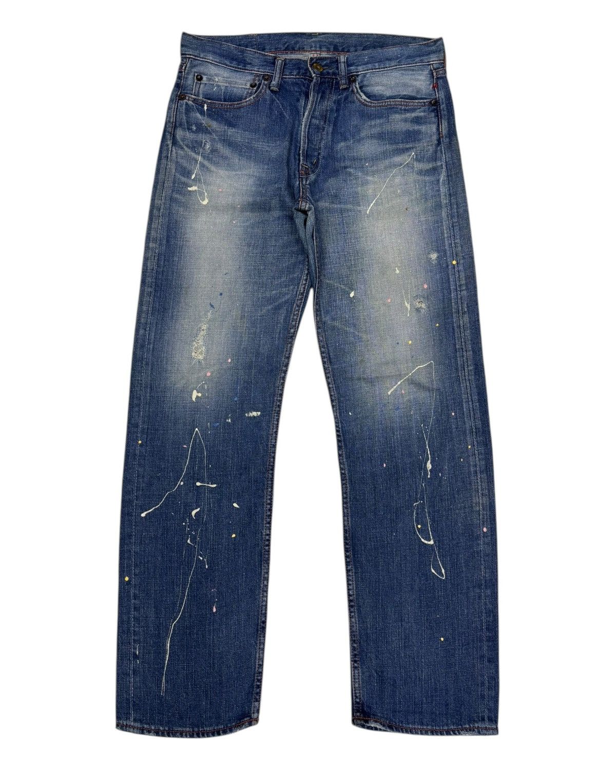 Beauty Beast × Jean VINTAGE JAPANESE BRAND B PAINTER DISTRESSED DENIM JEAN Size US 32 / EU 48 - 7 Thumbnail