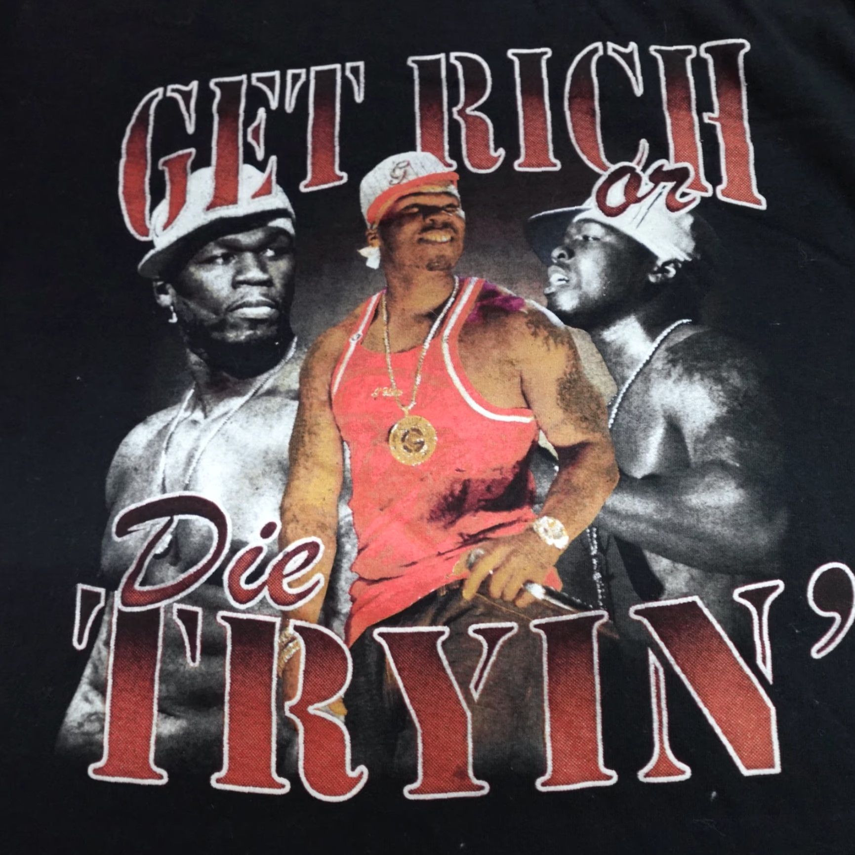 Vintage 50 Cent Shirt Medium Black Get Rich Die Tryin' T-Shirt Crew Neck Graphic Print Men M Cotton Short Sleeve Size US M / EU 48-50 / 2 - 2 Thumbnail