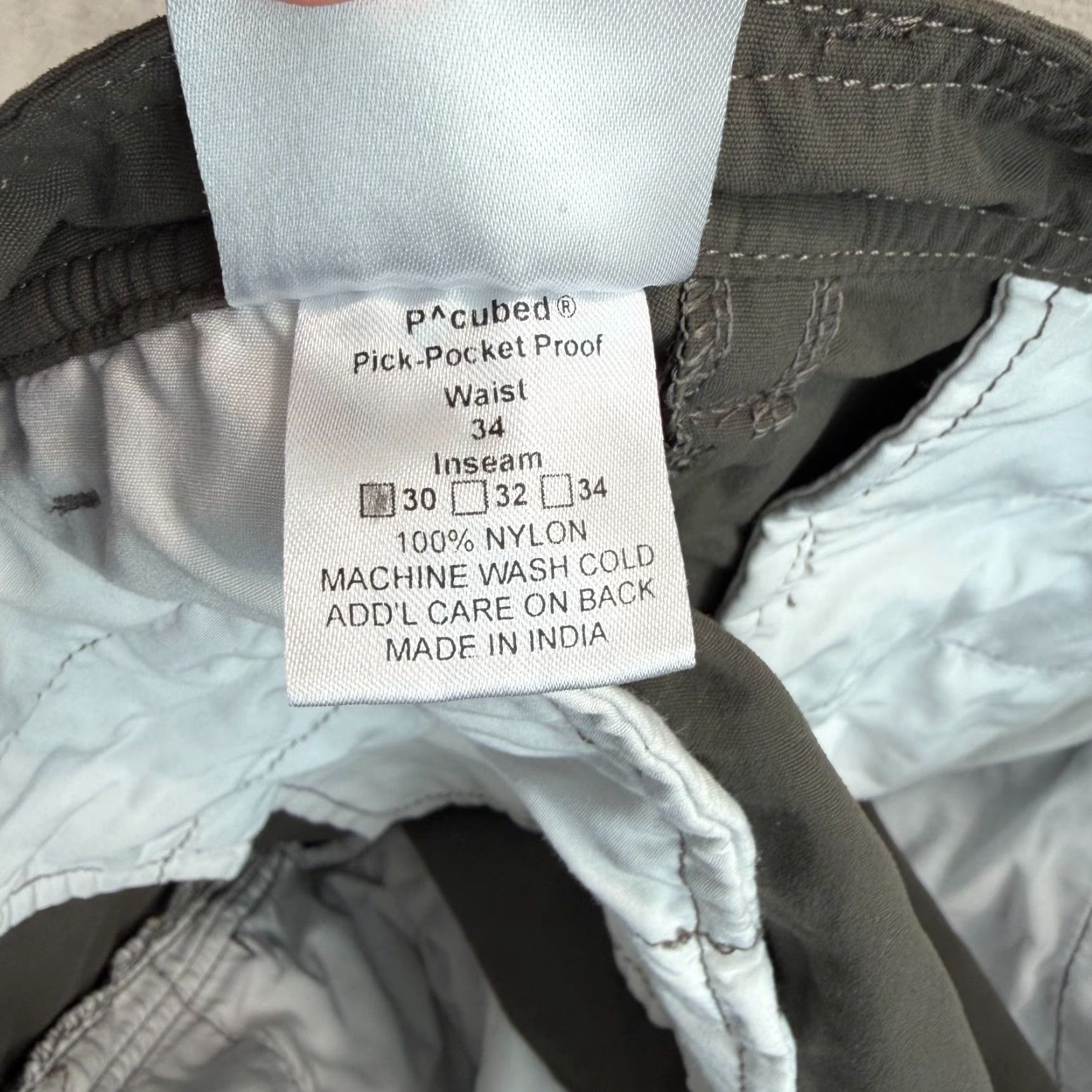 Vintage Clothing Arts Pick-Pocket Proof Travel Security Pants Grey Men 34x30 Chino Straight Regular Front Zip Pockets Size US 34 / EU 50 - 3 Thumbnail