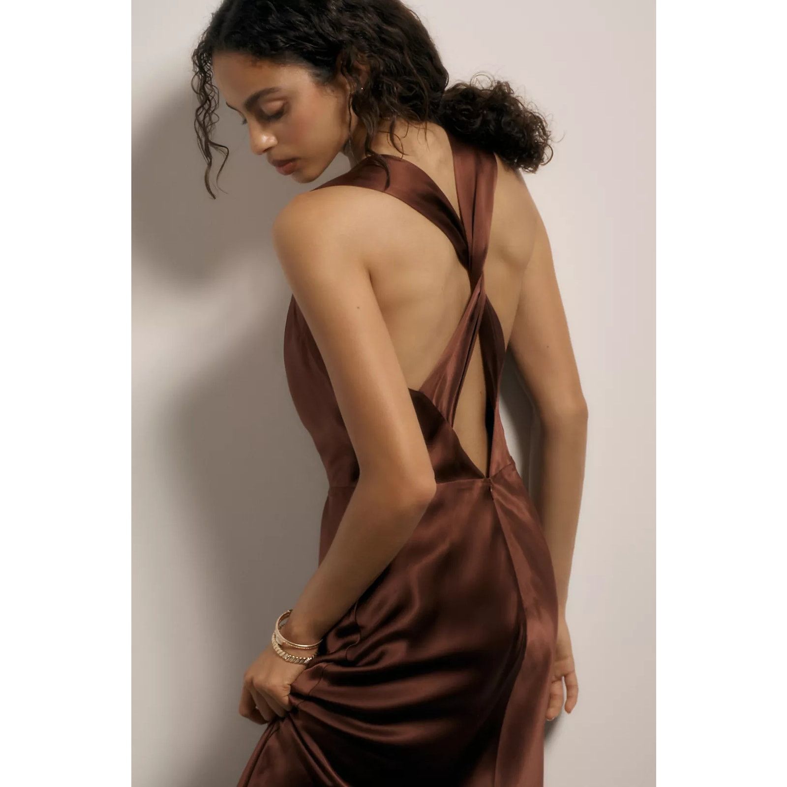 Anthropologie New Marcel Silk Midi Dress $429 SIZE 14 Plum Raisin Size XL / US 12-14 / IT 48-50 - 2 Thumbnail