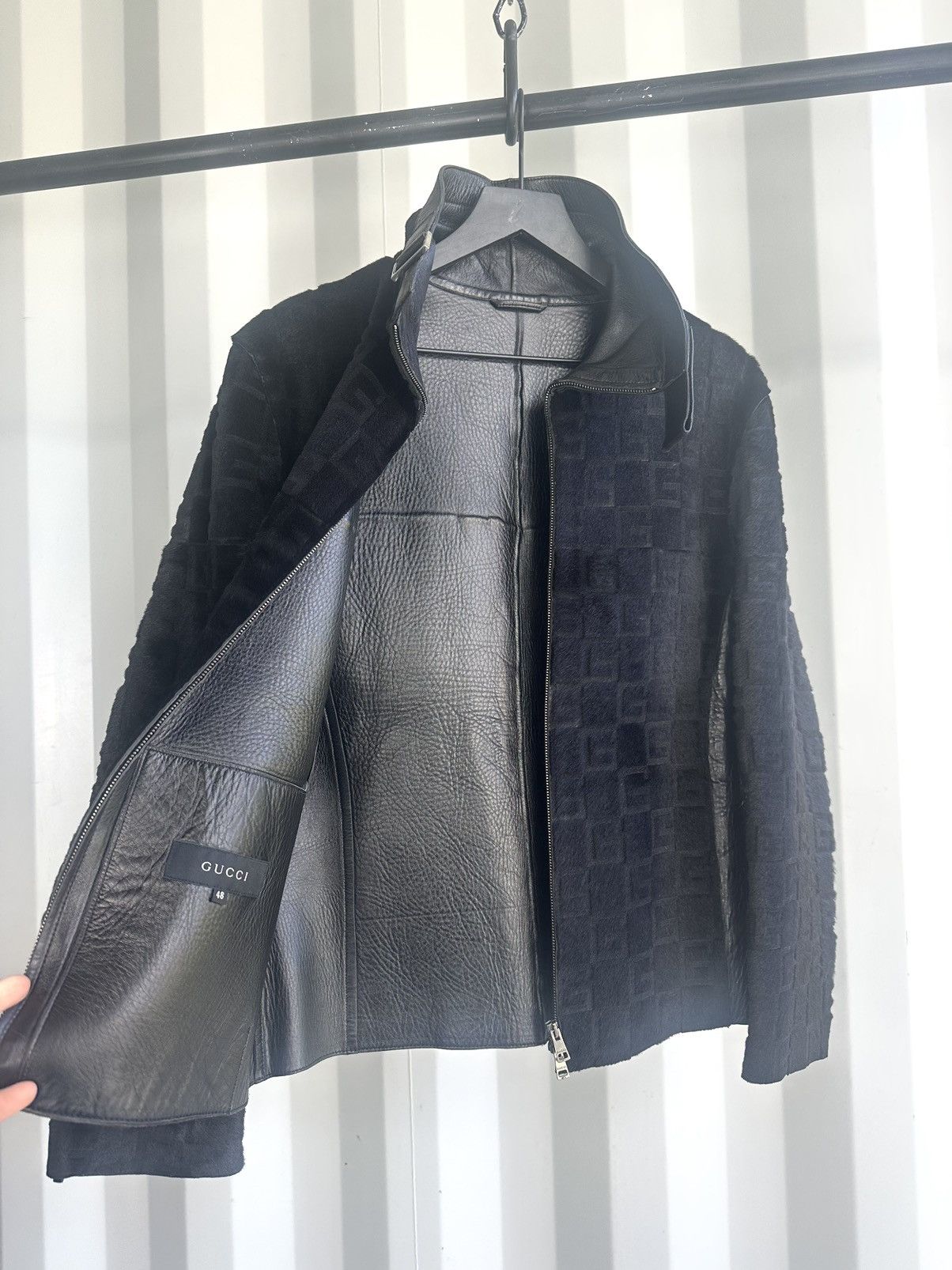 Gucci GG Monogram Fur Leather Jacket Size US M / EU 48-50 / 2 - 7 Thumbnail