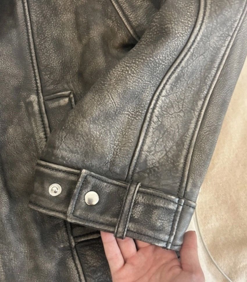 REMAIN Birger Christensen Remain Oversize Leather Jacket - Anthracite Grey Size XS / US 0-2 / IT 36-38 - 4 Thumbnail