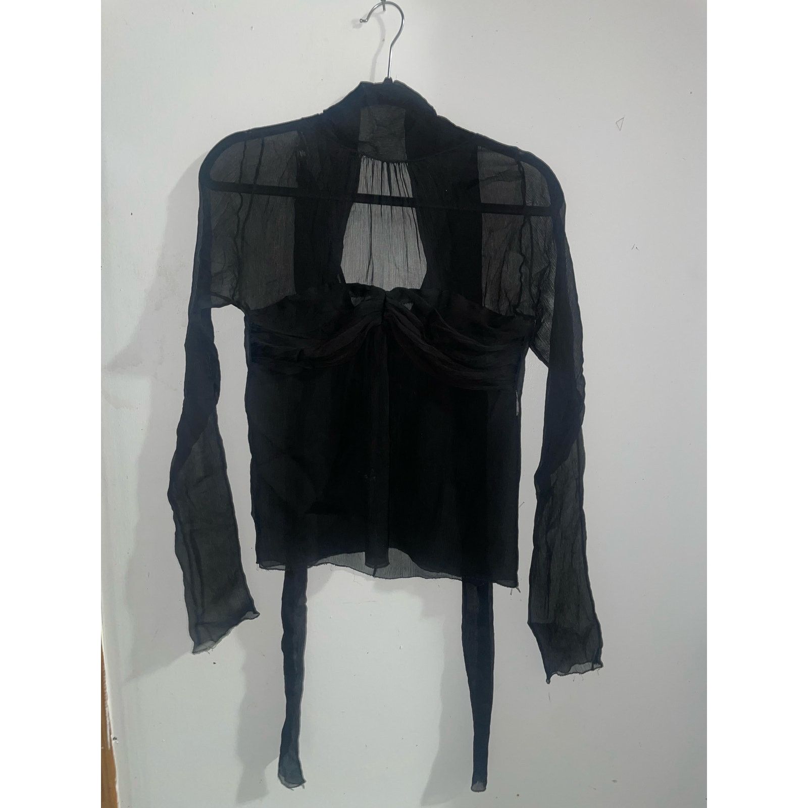 Alessandro Dell'acqua Alessandro Dell’ Acqua - Silk Top w/ Straps / sz IT42 /Black Size M / US 6-8 / IT 42-44 - 1 Thumbnail