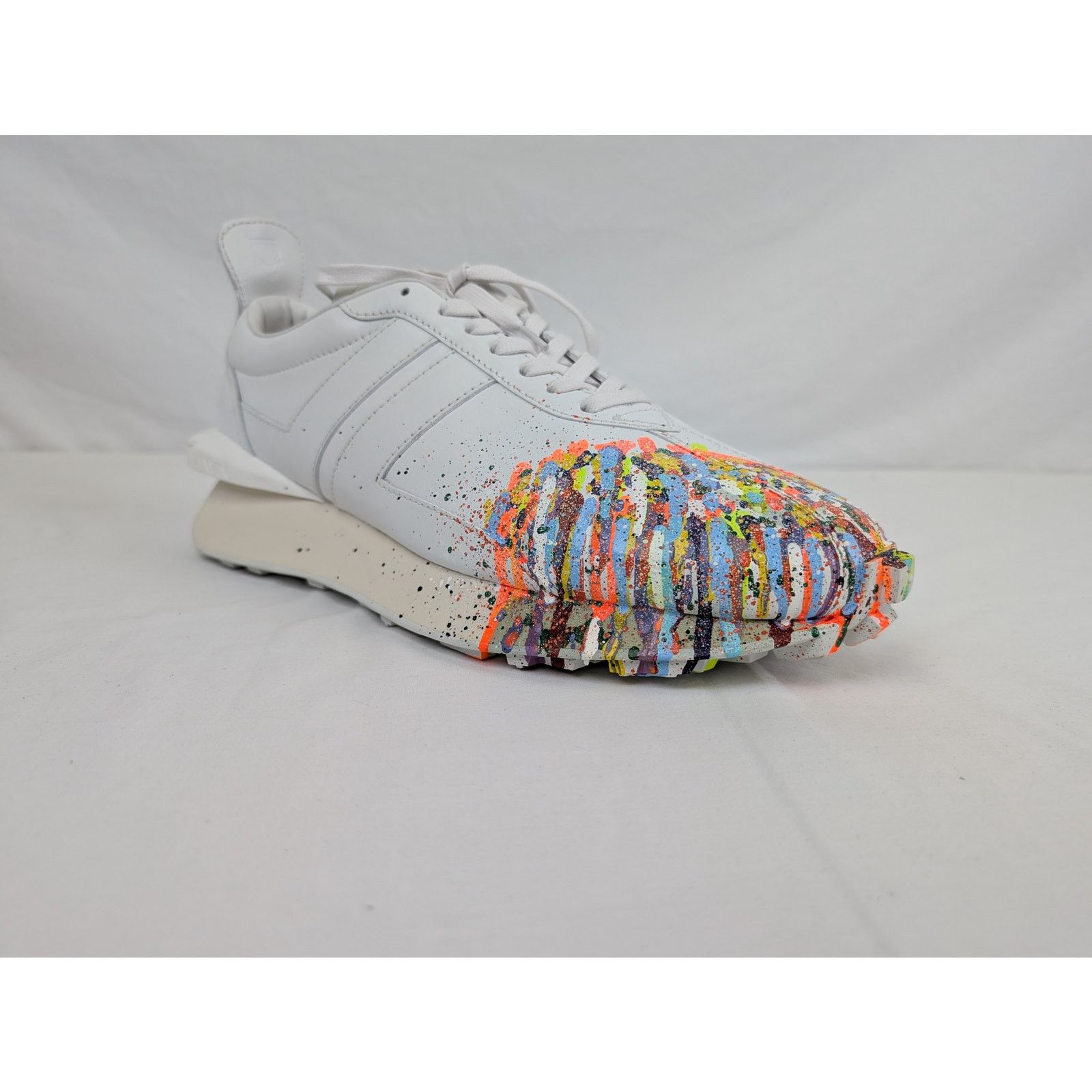 Lanvin o1rshd1 Paint Splatter Bump Sneakers in White Size US 14 / EU 47 - 1 Thumbnail