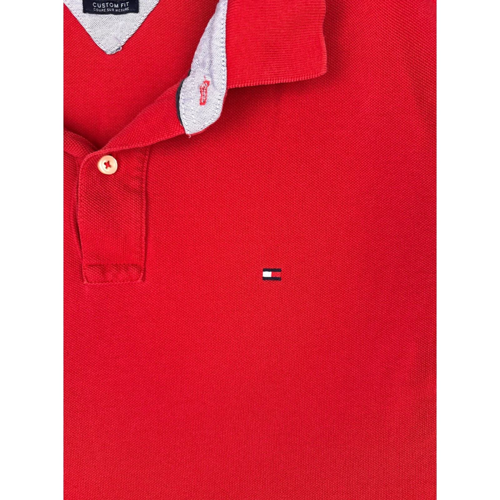 Tommy Hilfiger Tommy Hilfiger Polo Shirt Men XL Red Cotton Slim Fit Short Sleeve Golf Modern Sports Shirt Size US XL / EU 56 / 4 - 6 Thumbnail