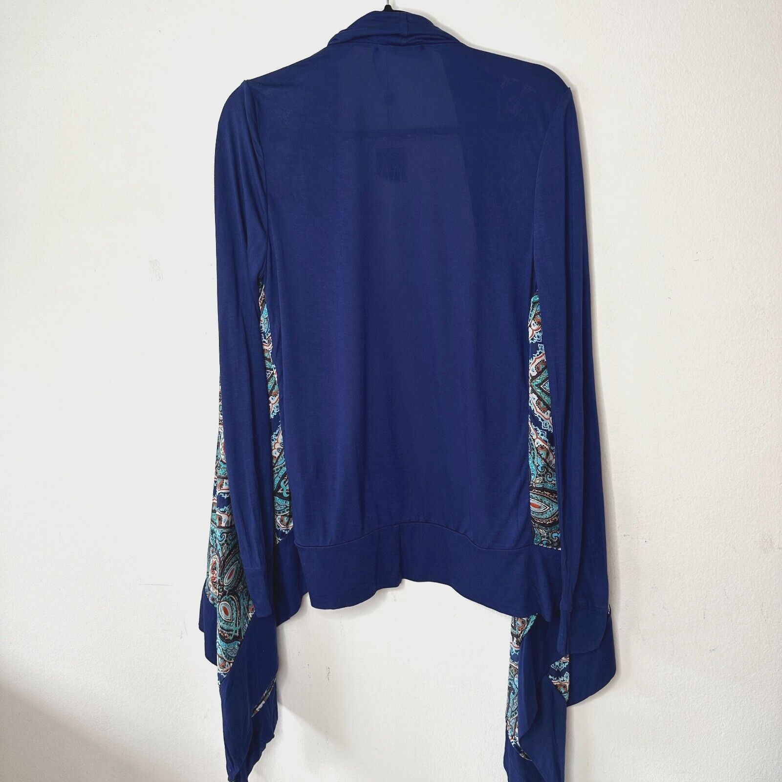 Other Vertigo Satin High Low Paisley Royal Blue Drape Cardigan S Size S / US 4 / IT 40 - 2 Thumbnail