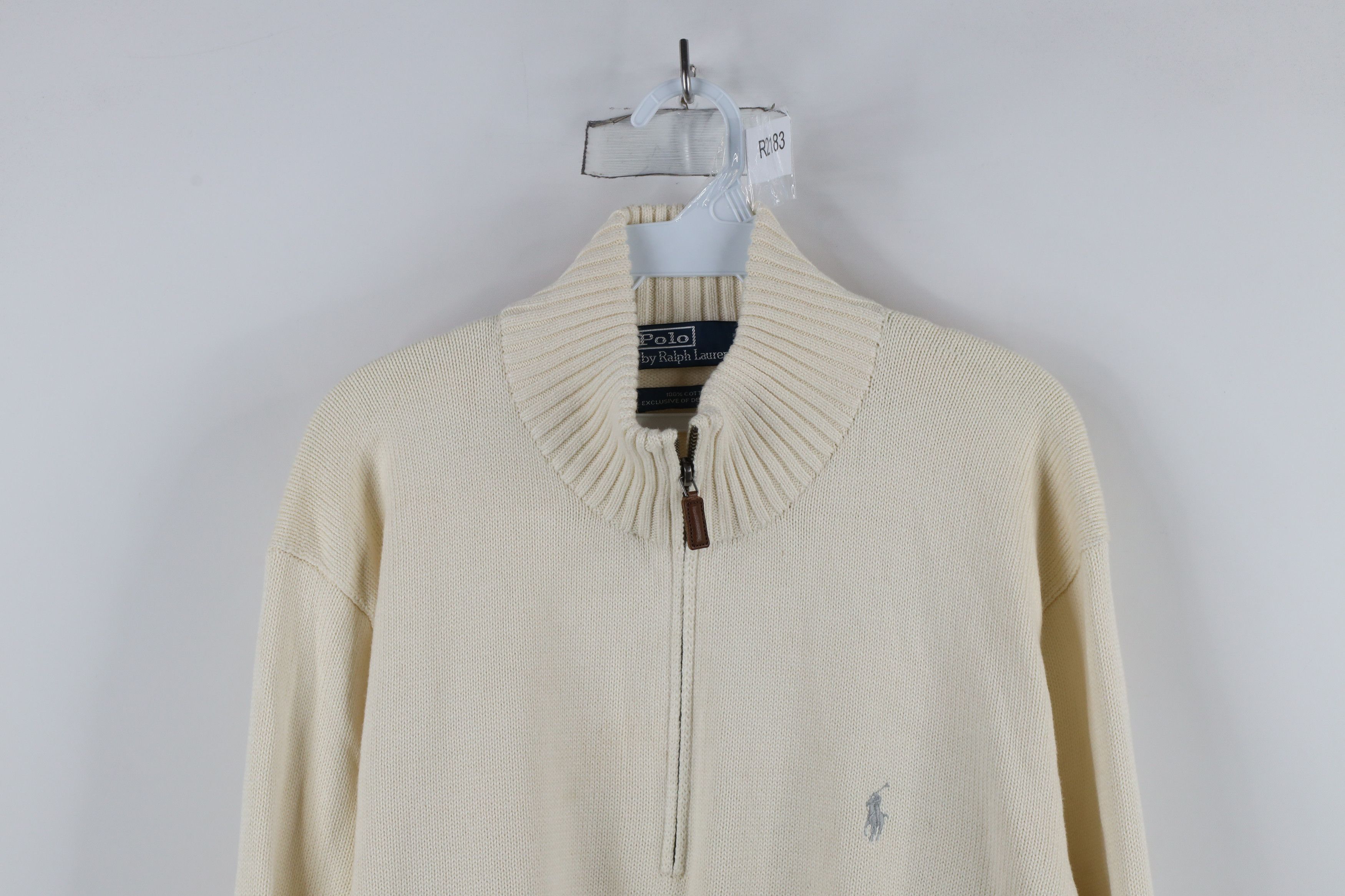 Ralph Lauren Vintage 90s Ralph Lauren Half Zip Pullover Sweater Cream Size US XXL / EU 58 / 5 - 2 Thumbnail