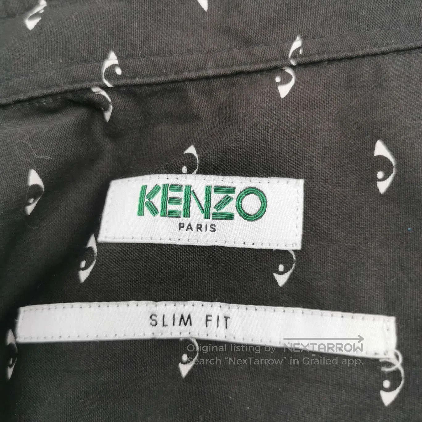 Kenzo Kenzo Black Cotton Eye Print Button-Down Shirt. Size US L / EU 52-54 / 3 - 5 Thumbnail