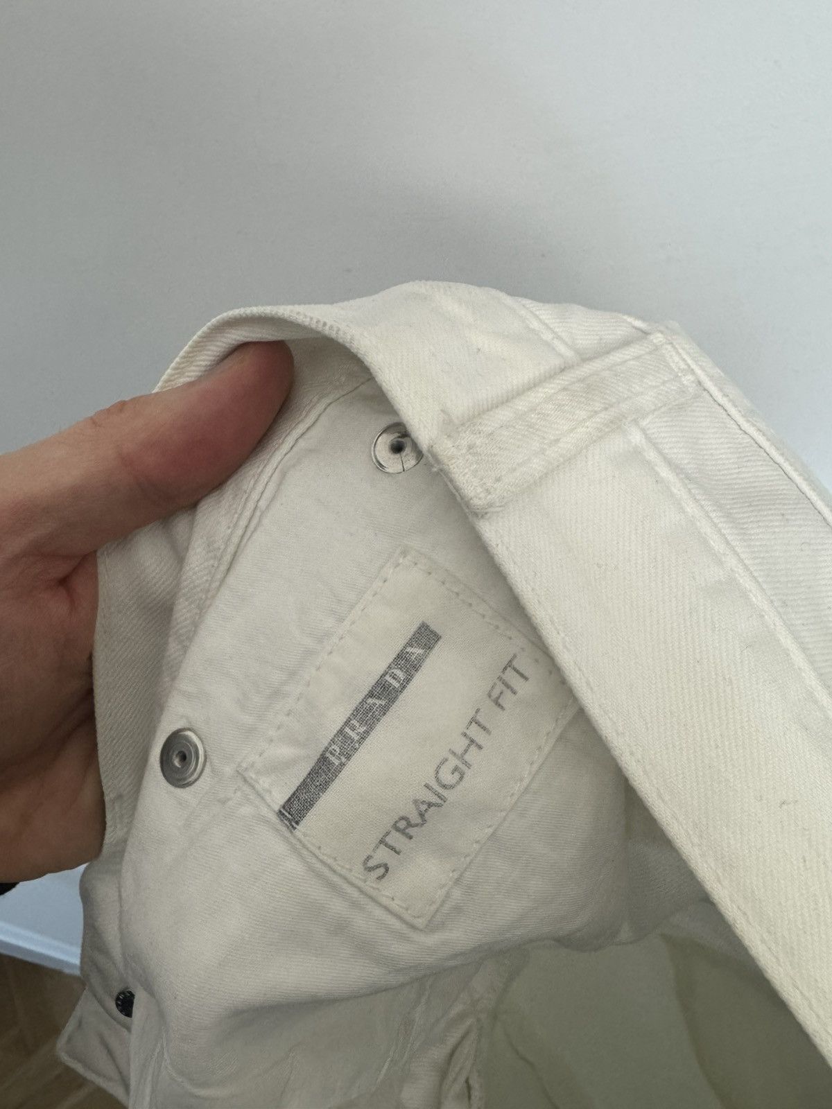 Prada Vintage Women Denim Pant Luxury Rare Hype 3/4 White